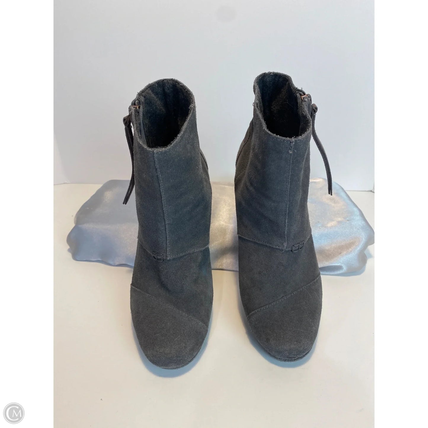 Shoes Heels Wedge By Toms In Grey, Size: 8.5