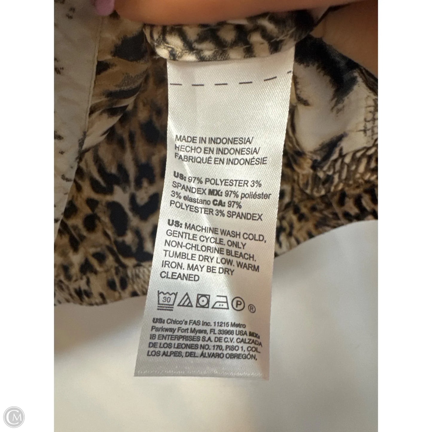 Top Short Sleeve By Chicos In Animal Print, Size: Xxl