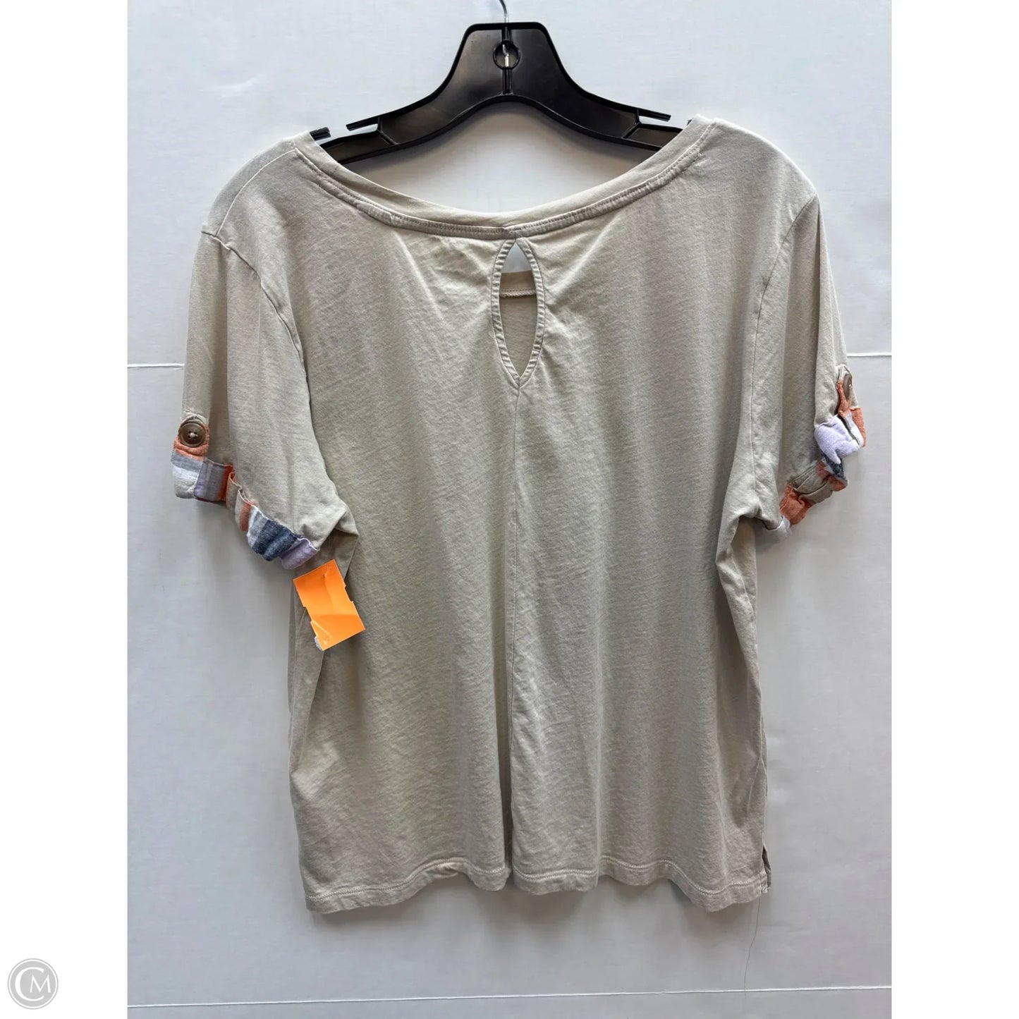 Top Short Sleeve By New York And Co In Beige, Size: L