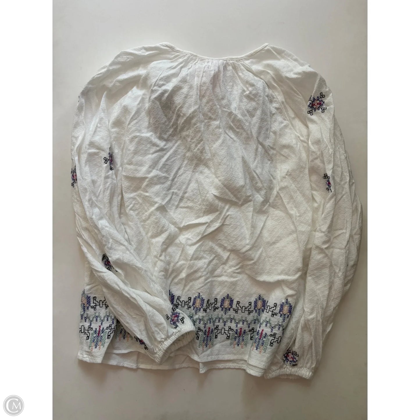 Top Long Sleeve By Knox Rose In White, Size: 2x