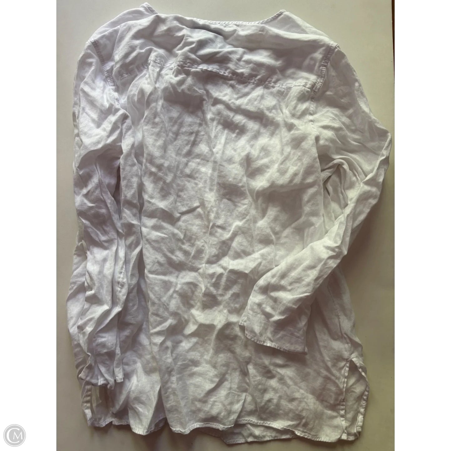 Top Long Sleeve By Tahari By Arthur Levine In White, Size: 2x