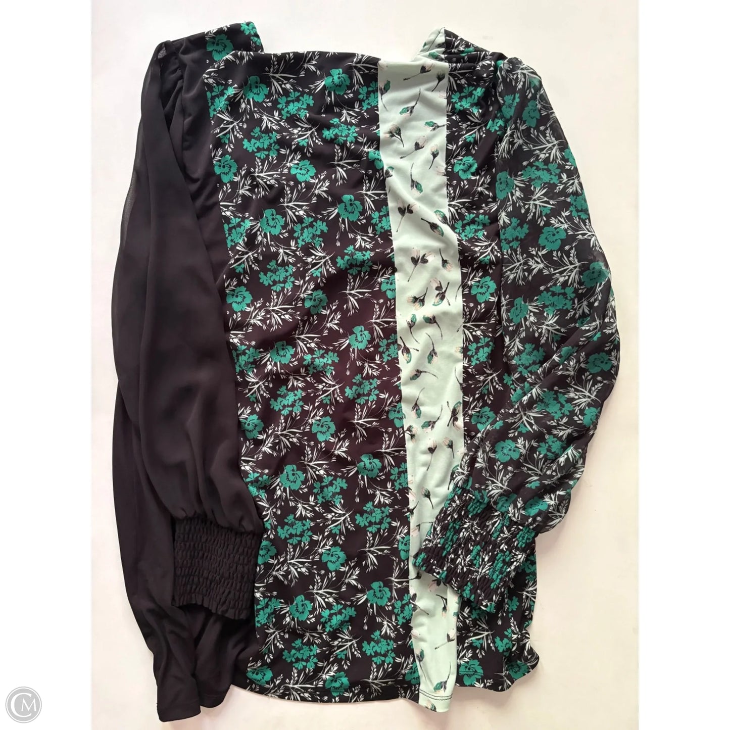 Blouse Long Sleeve By Alfani In Black & Green, Size: 2x