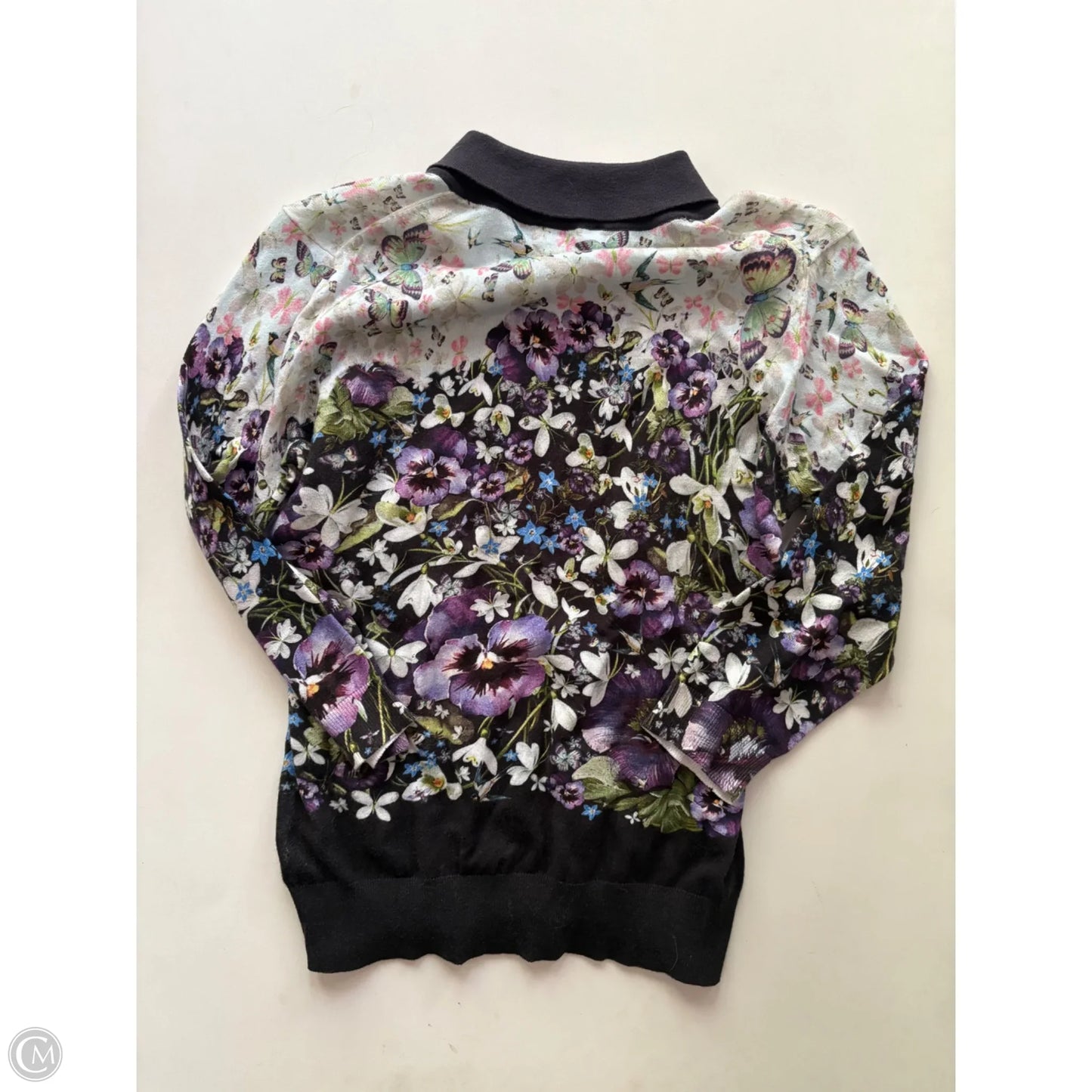 Sweater Short Sleeve By Ted Baker In Floral Print, Size: Xs