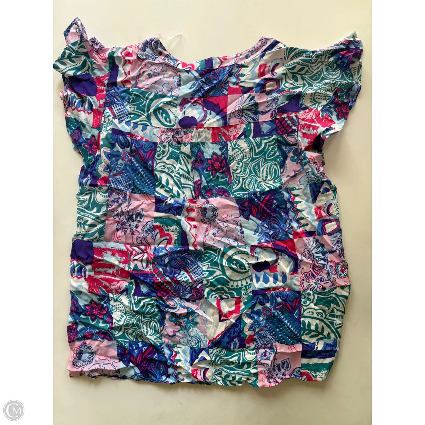 Top Short Sleeve By Andree By Unit In Multi-colored, Size: L