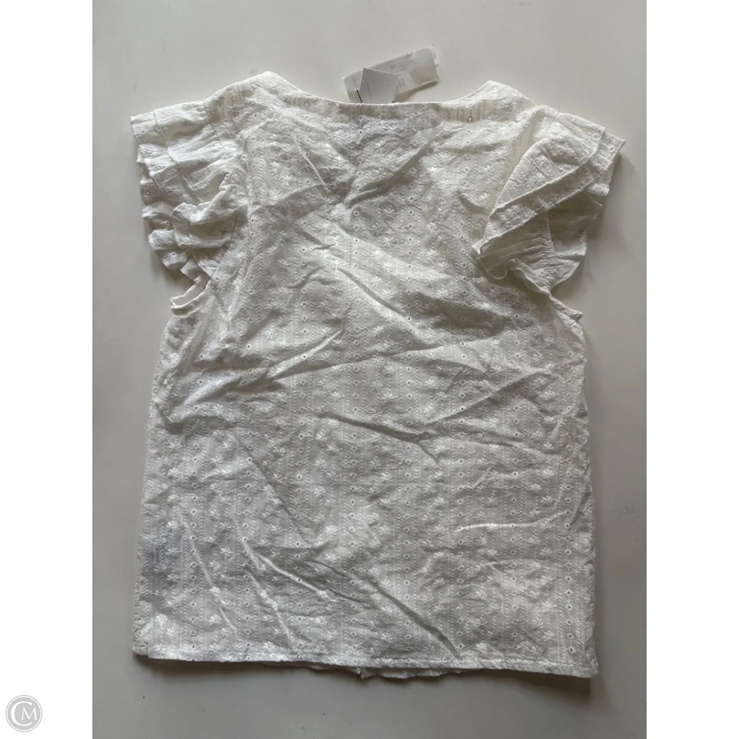 Top Short Sleeve By Miss Sparkling In White, Size: S