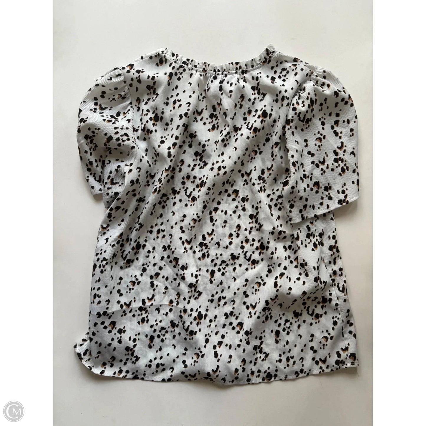 Blouse Short Sleeve By Nine West Apparel In Animal Print, Size: M