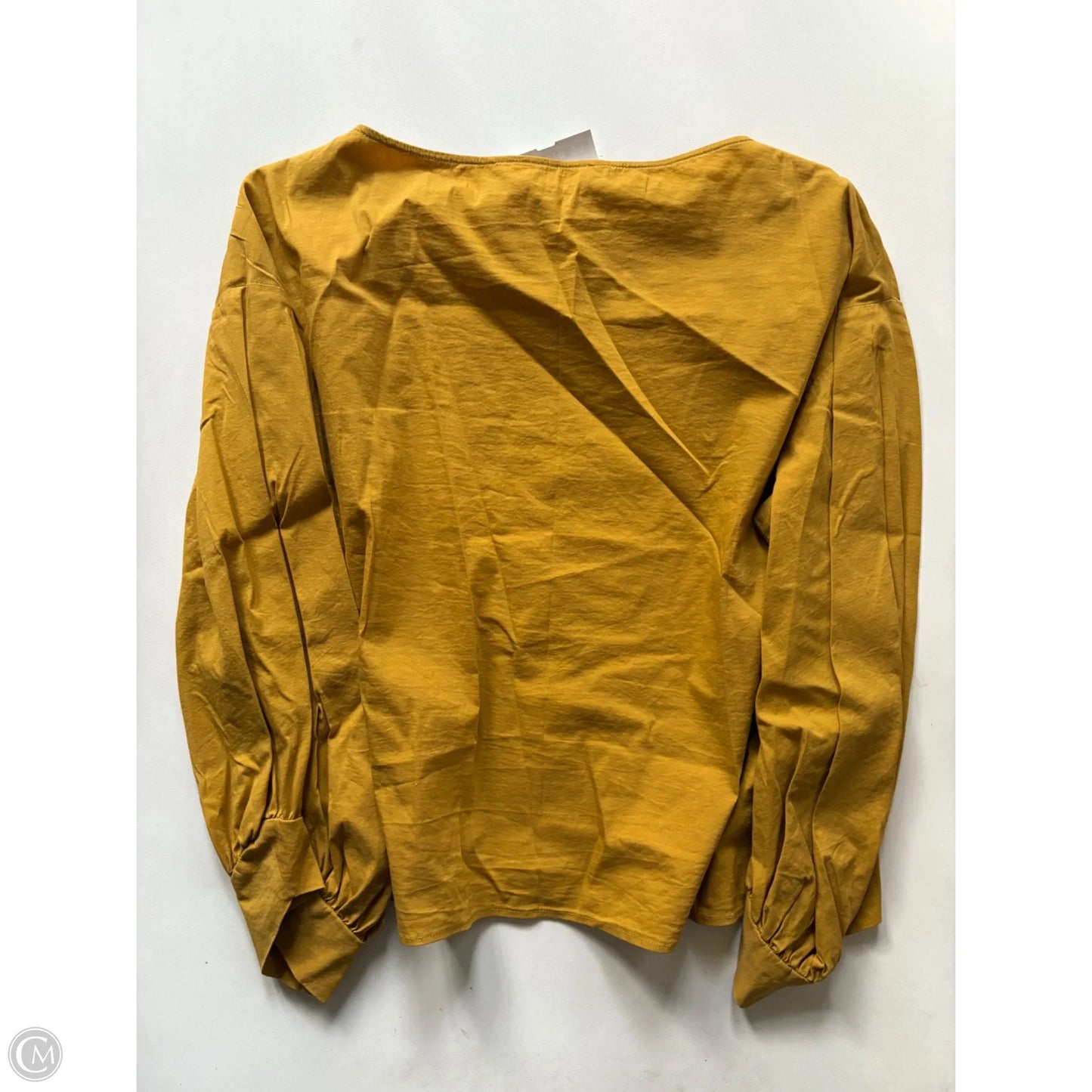 Top Long Sleeve By Zara Basic In Yellow, Size: M