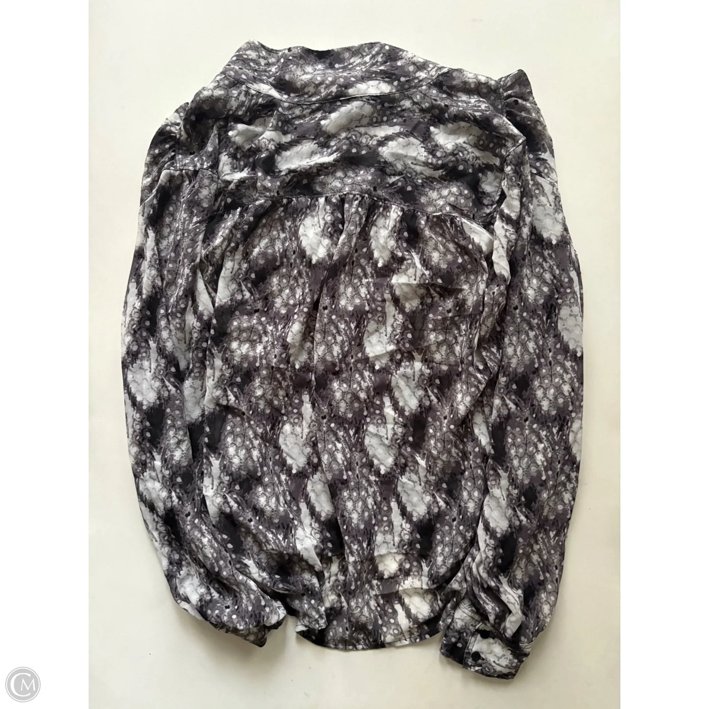 Blouse Long Sleeve By Worthington In Grey