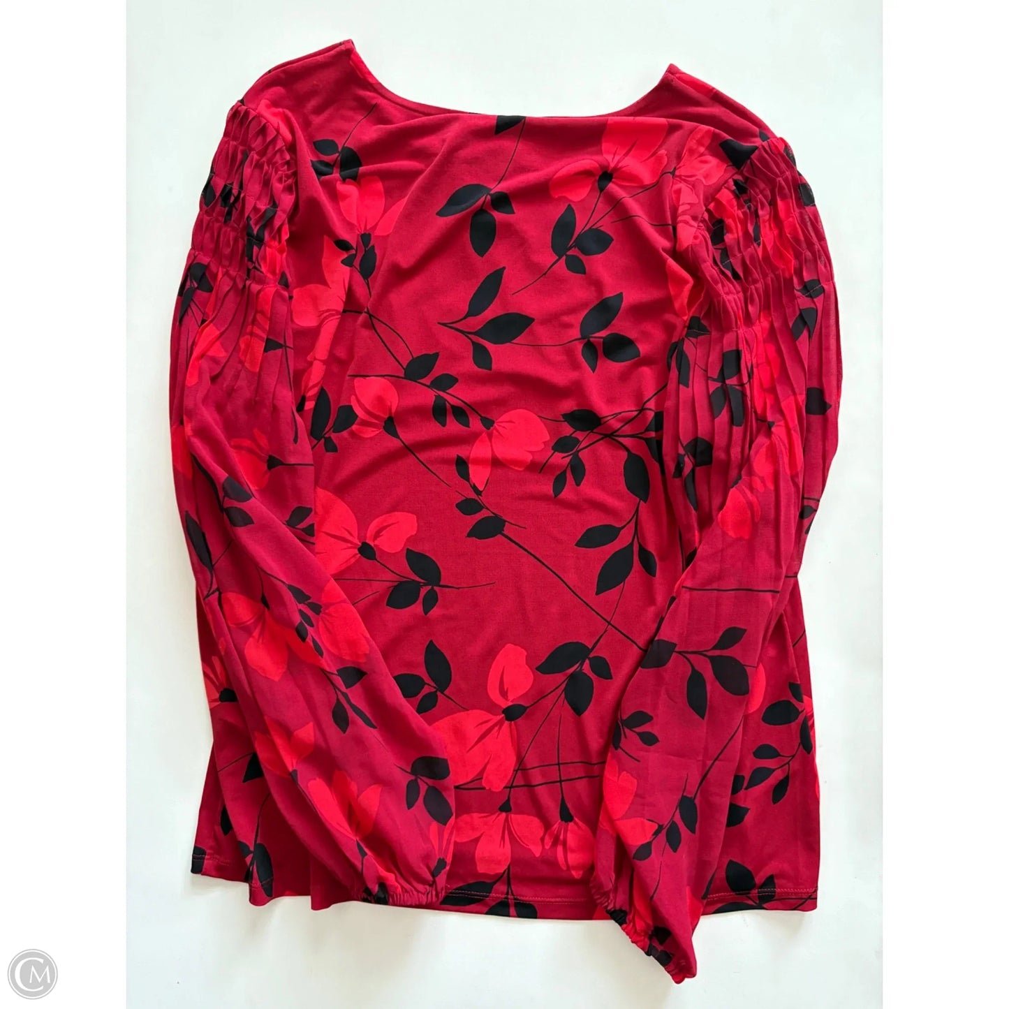 Blouse Long Sleeve By Calvin Klein In Red, Size: Large