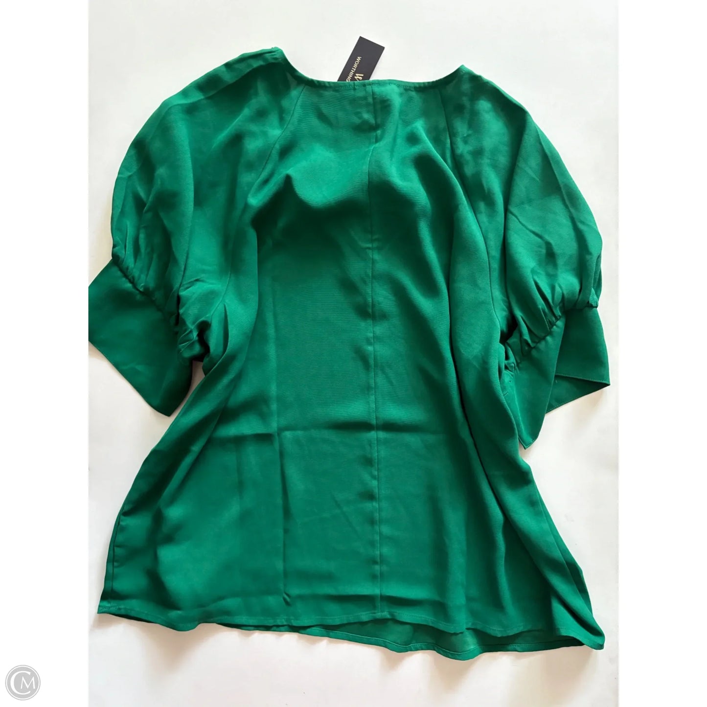 Blouse Short Sleeve By Worthington In Green, Size: Xl