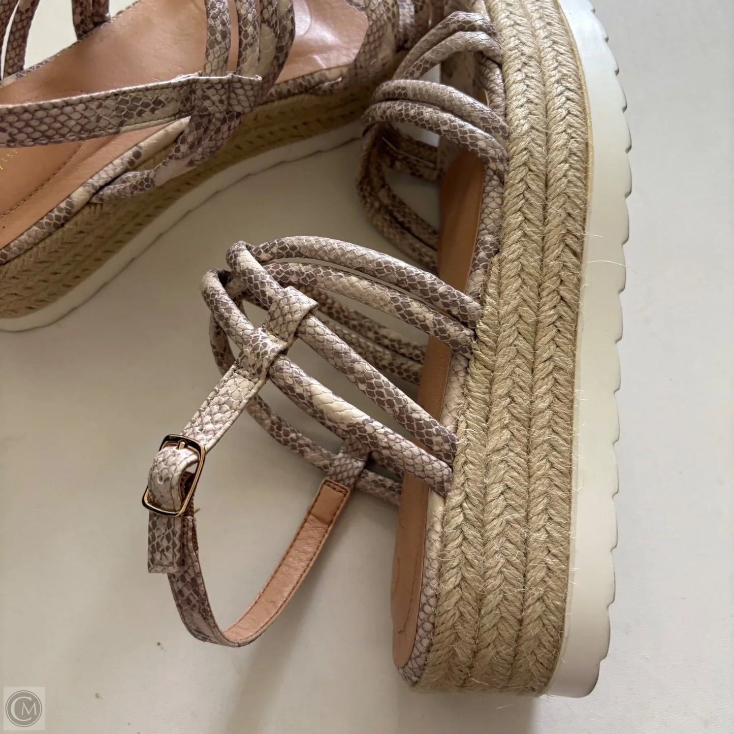 Sandals Heels Block By Cato In Animal Print, Size: 9