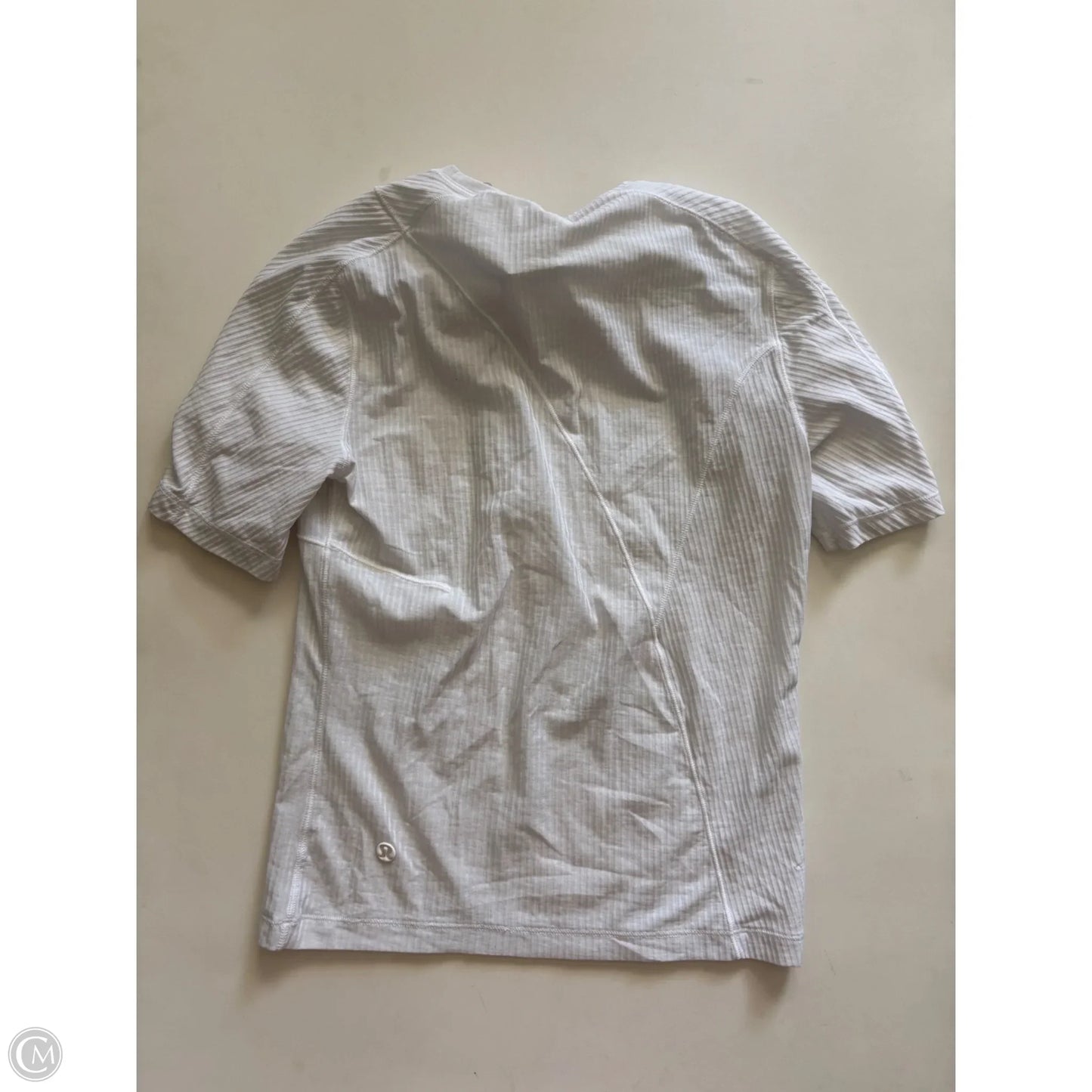 Athletic Top Short Sleeve By Lululemon In White, Size: M