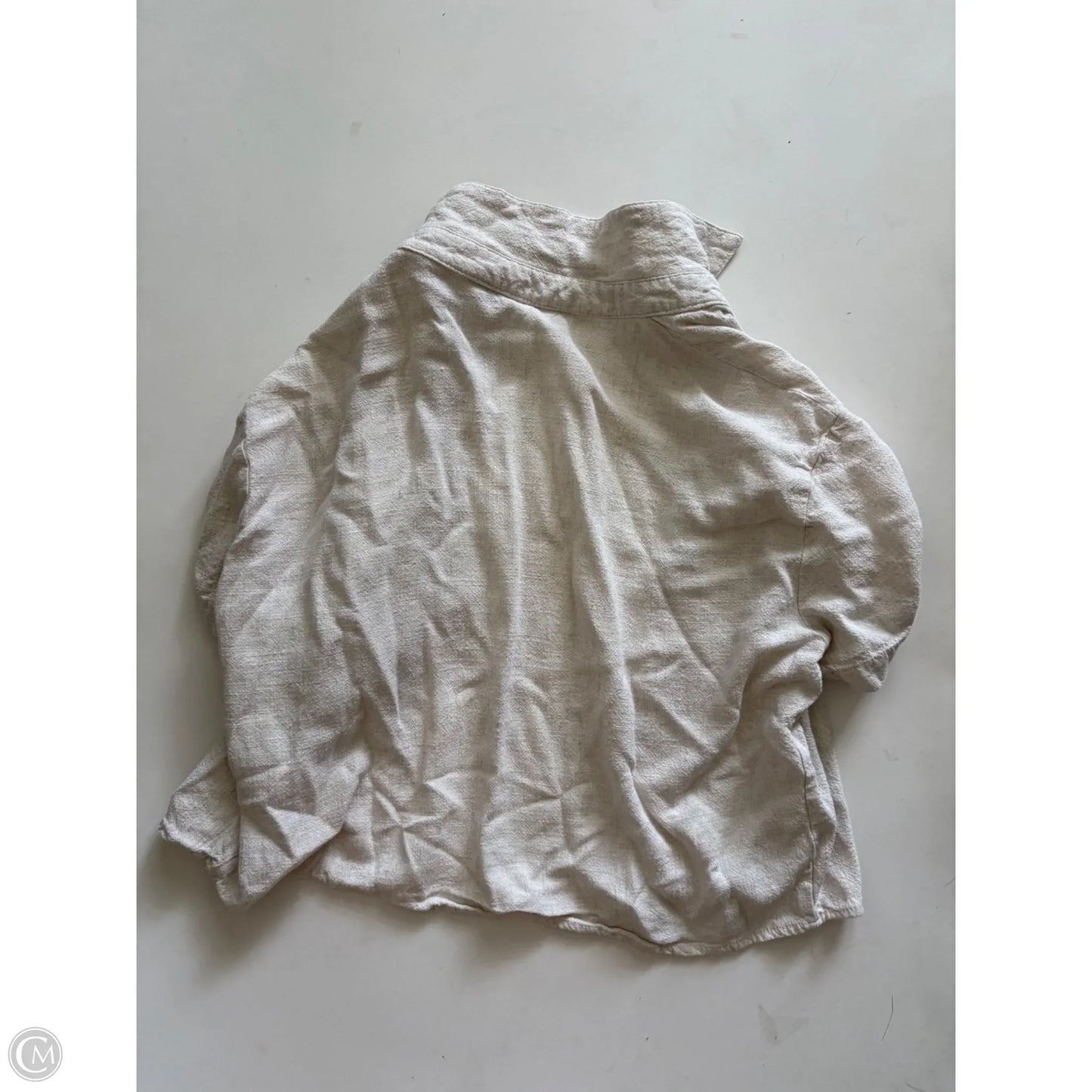 Top Short Sleeve By Stradivarius In Cream, Size: S