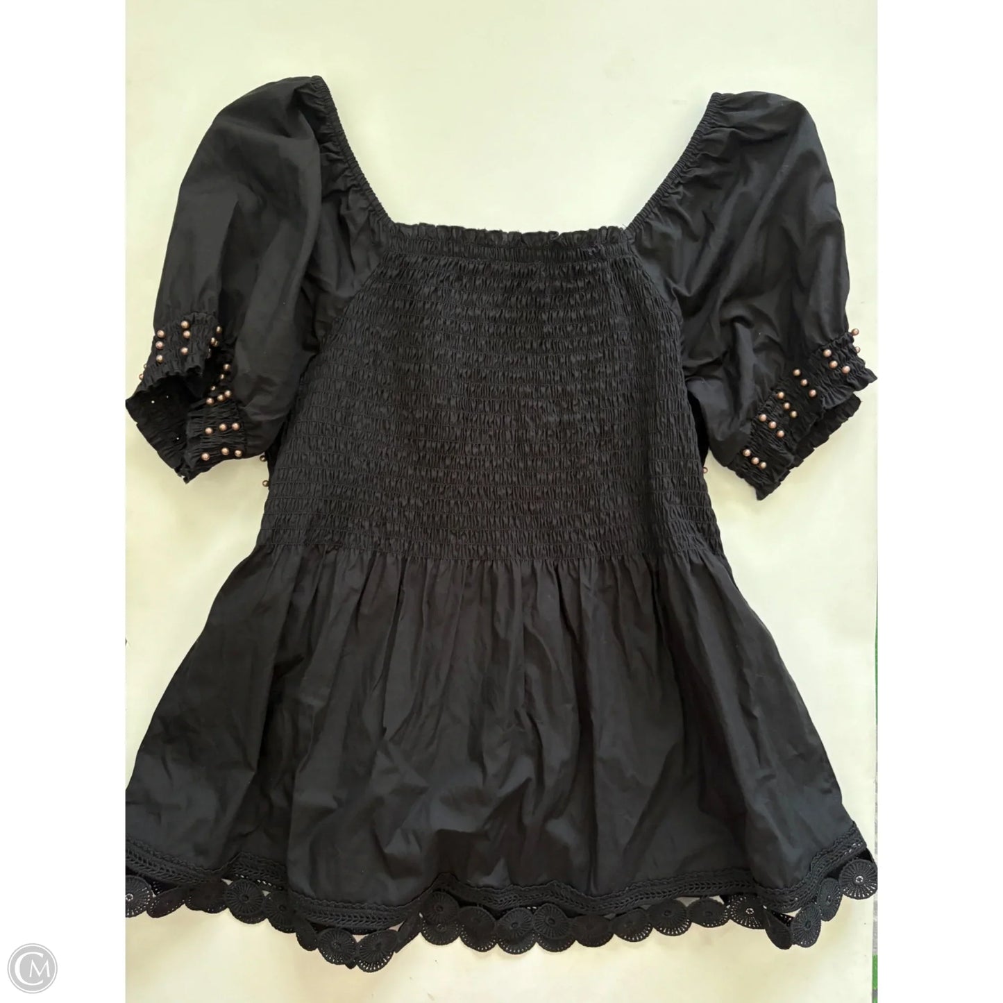 Top Short Sleeve By Cato In Black, Size: Xl