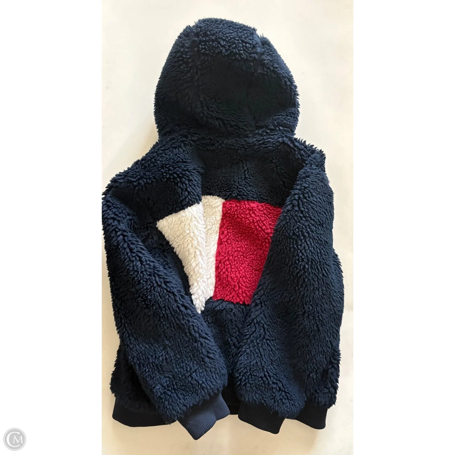 Jacket Faux Fur & Sherpa By Tommy Hilfiger In Navy, Size: 2x