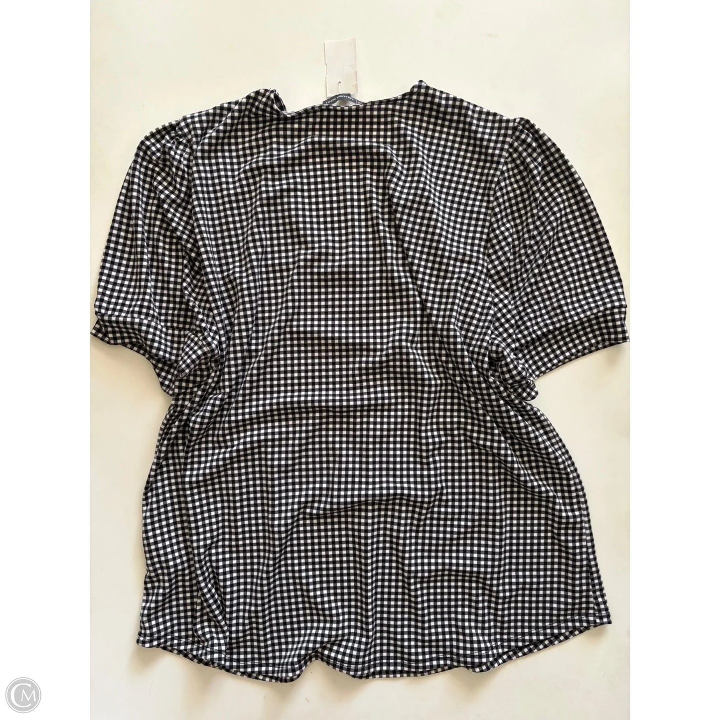 Top Short Sleeve By Adrianna Papell In Black, Size: Xl