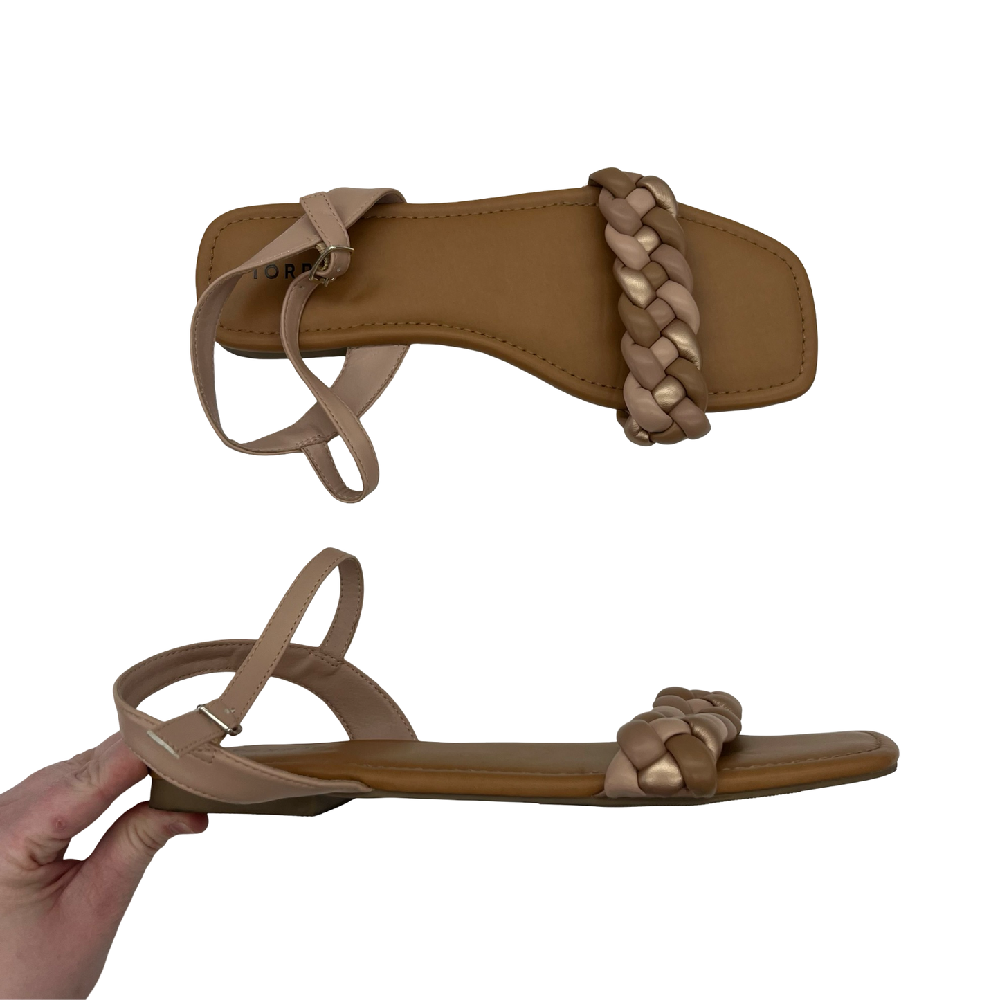 Sandals Flats By Torrid In Tan, Size:11