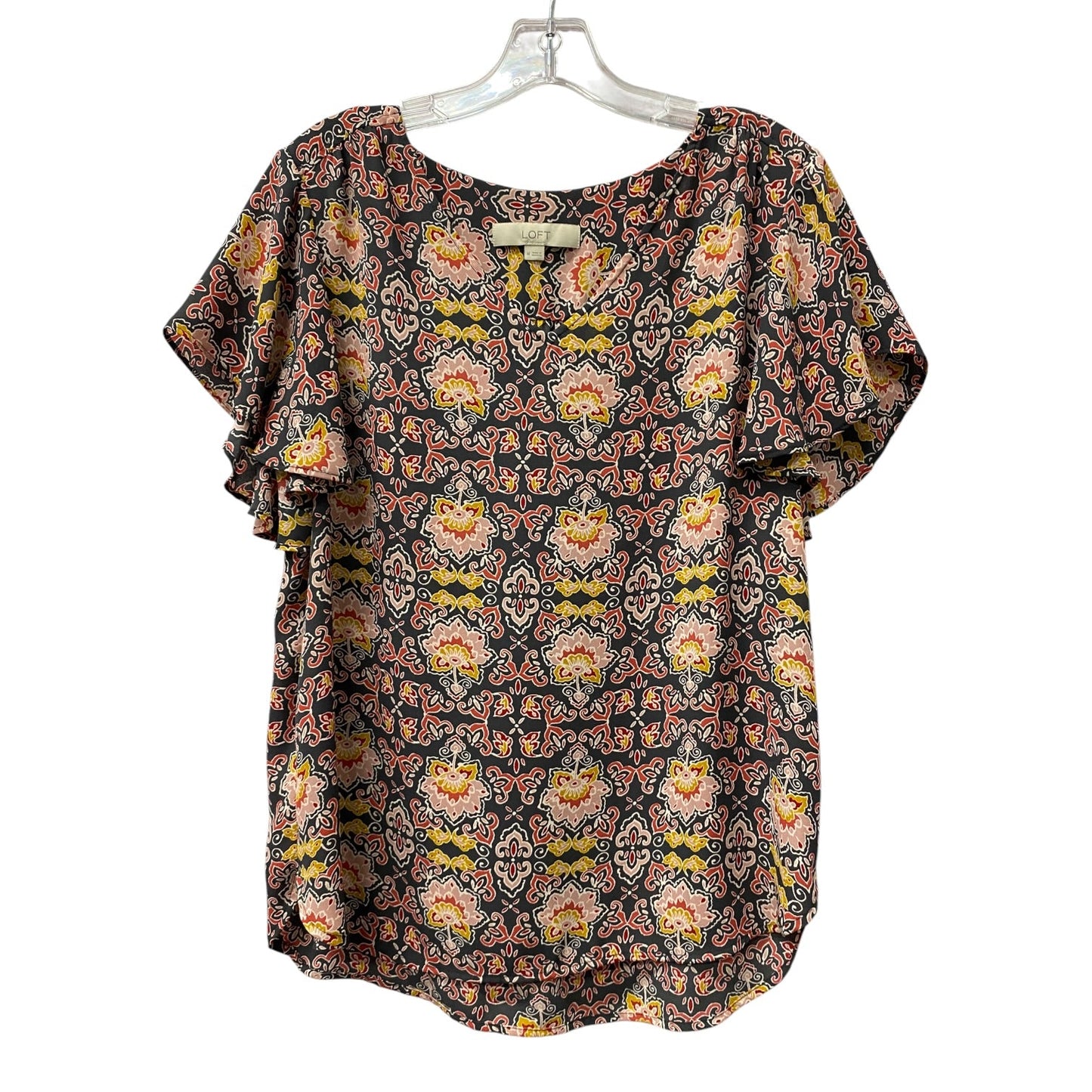Top Ss By Loft In Pink & Yellow, Size:M
