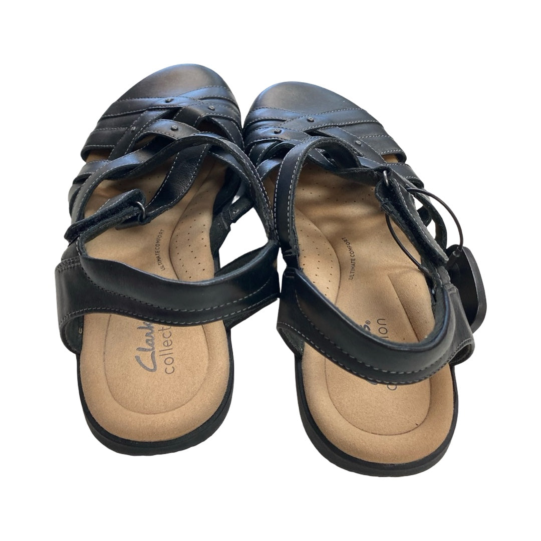 Shoes Flats By Clarks In Black, Size:10