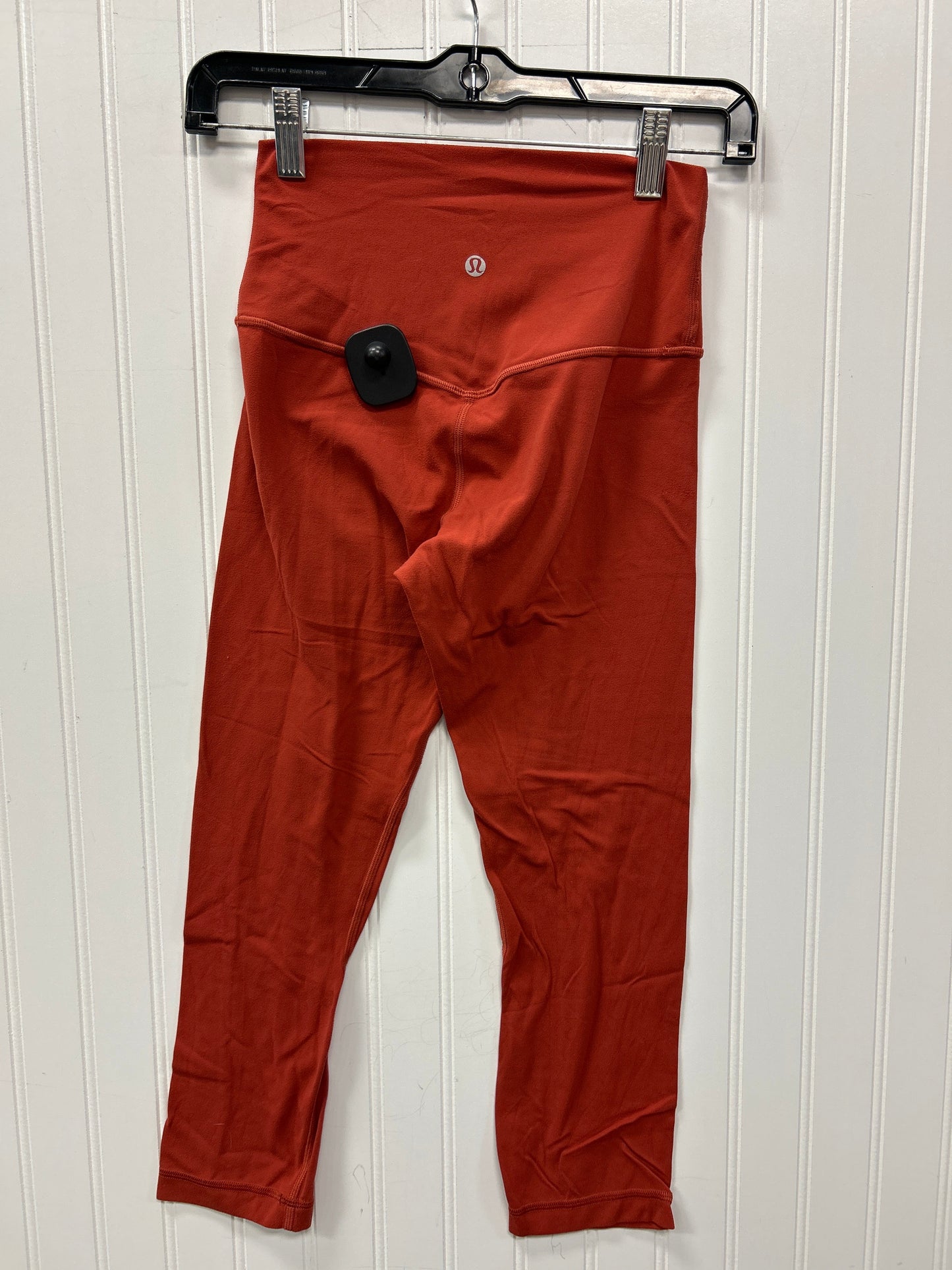 Athletic Leggings Capris By Lululemon In Orange, Size:4