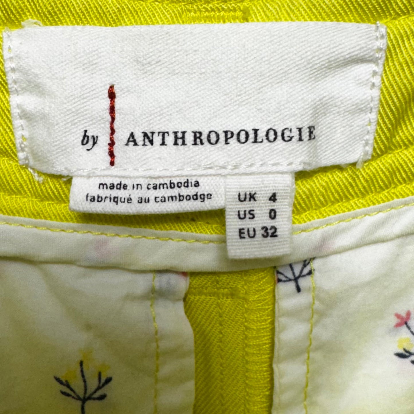 Pants Wide Leg By Anthropologie In Yellow, Size: 0