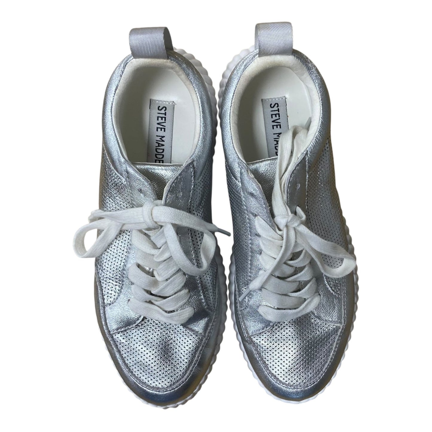 Shoes Athletic By Steve Madden In Silver, Size:7.5