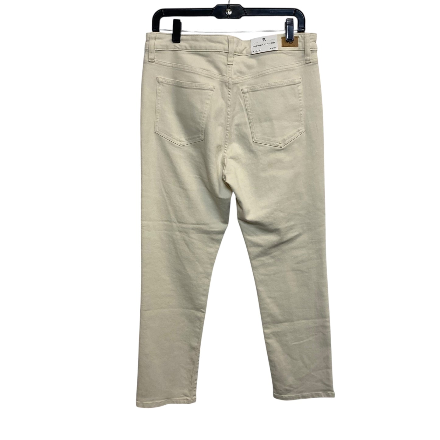 Jeans Straight By Lauren By Ralph Lauren In Cream Denim, Size:10
