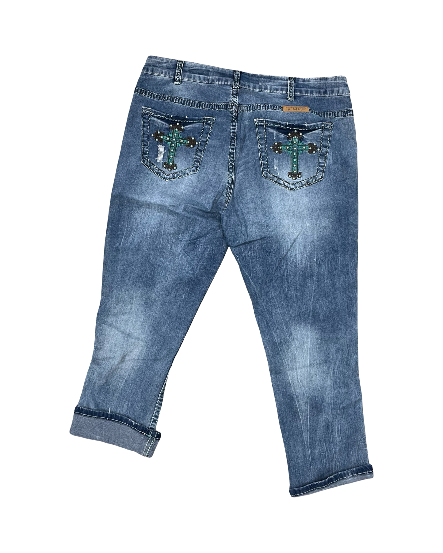 Jeans Cropped By Clothes Mentor In Blue Denim, Size:12