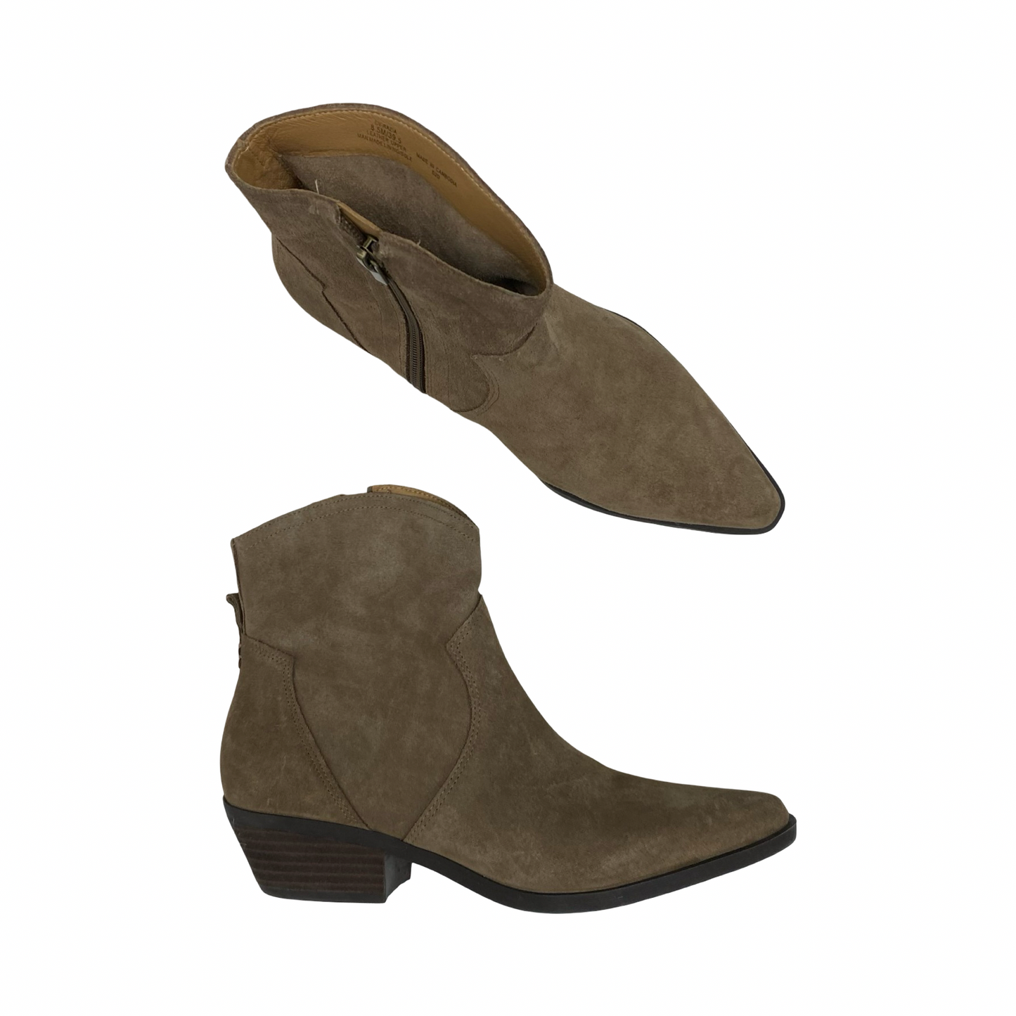 Boots Ankle Heels By Crown Vintage In Brown, Size:8.5