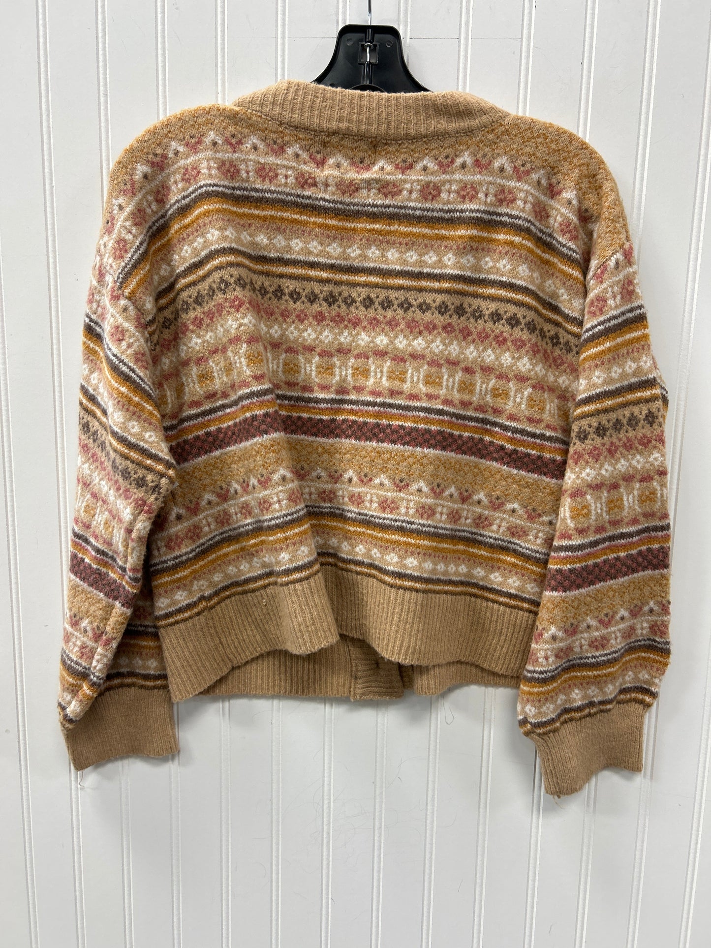 Sweater Cardigan By Pink Rose In Tan, Size:M