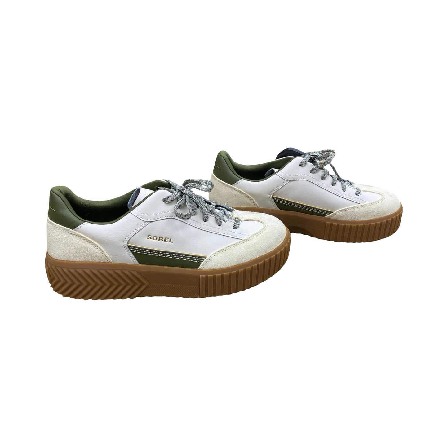 Shoes Sneakers By Sorel In Green & Tan, Size:9.5