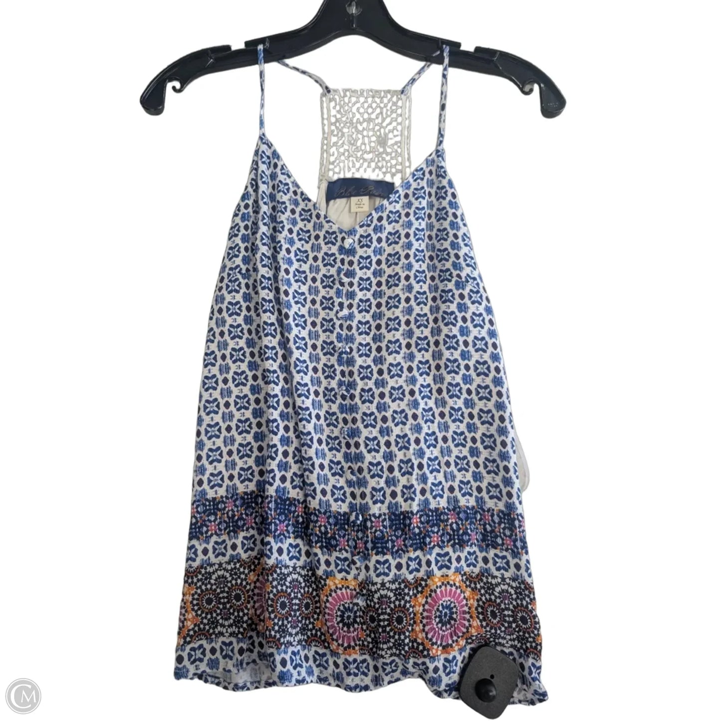 Top Sleeveless By Blue Rain In Blue & White, Size: Xs