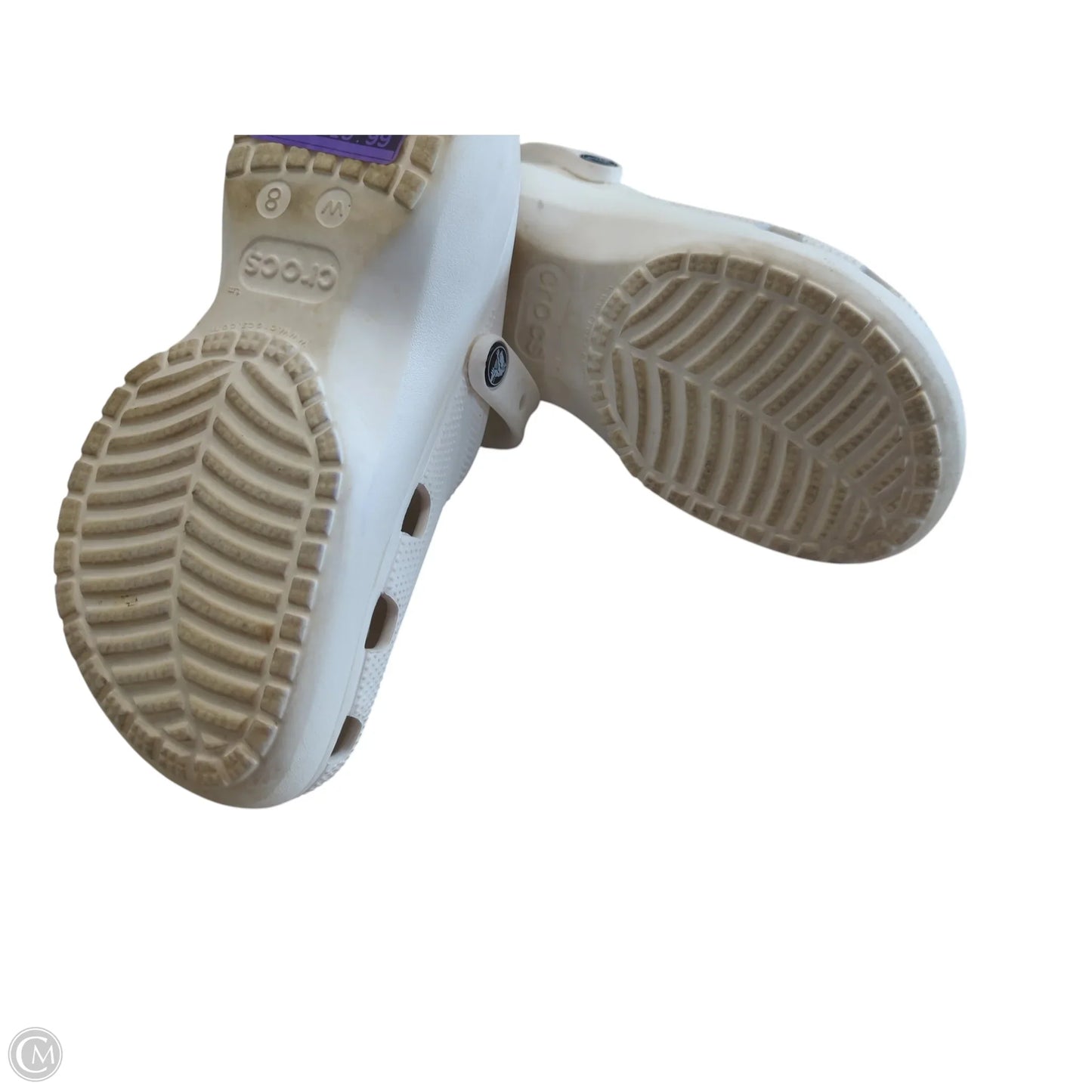 Shoes Flats By Crocs In White, Size: 8