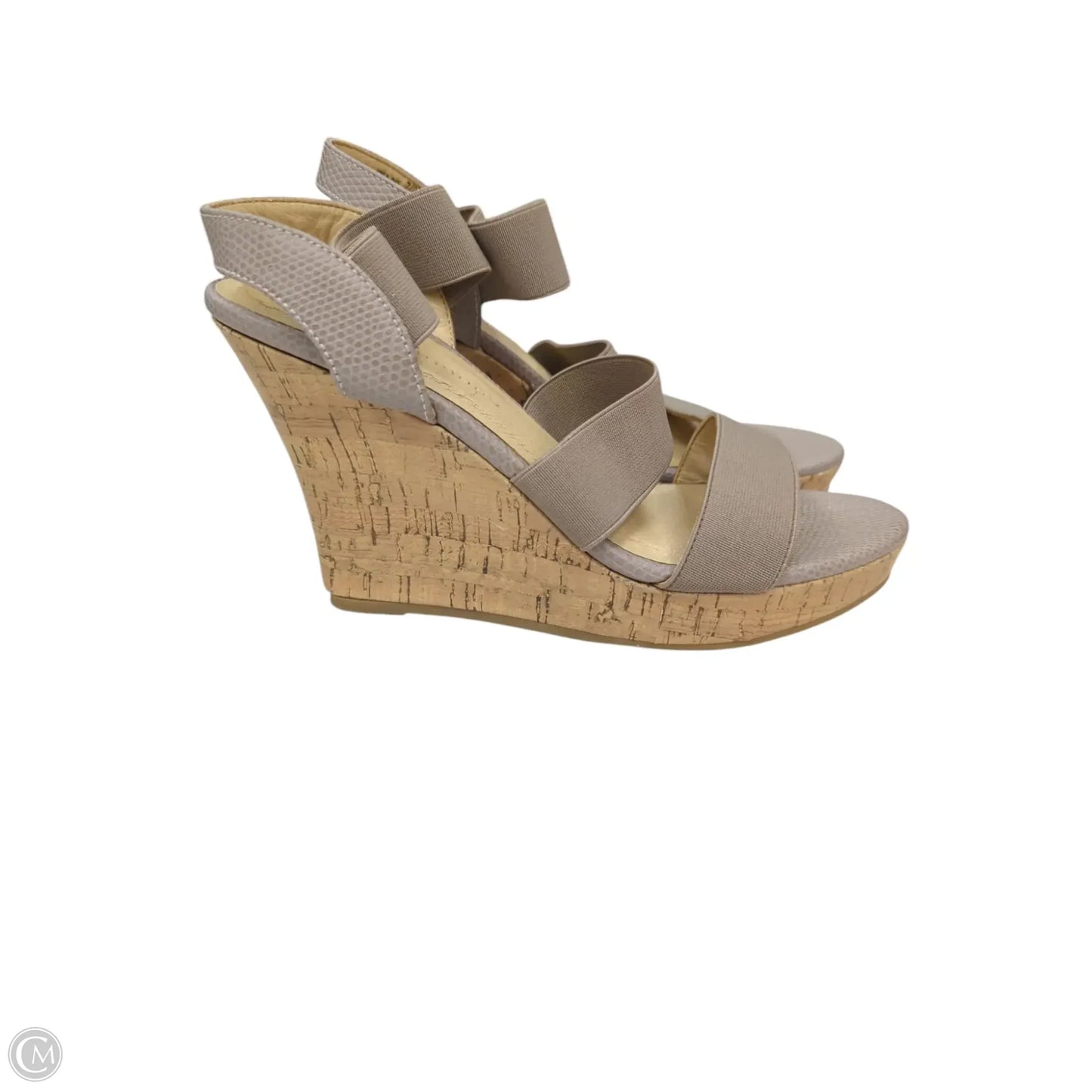 Sandals Heels Wedge By Chinese Laundry In Taupe, Size: 7