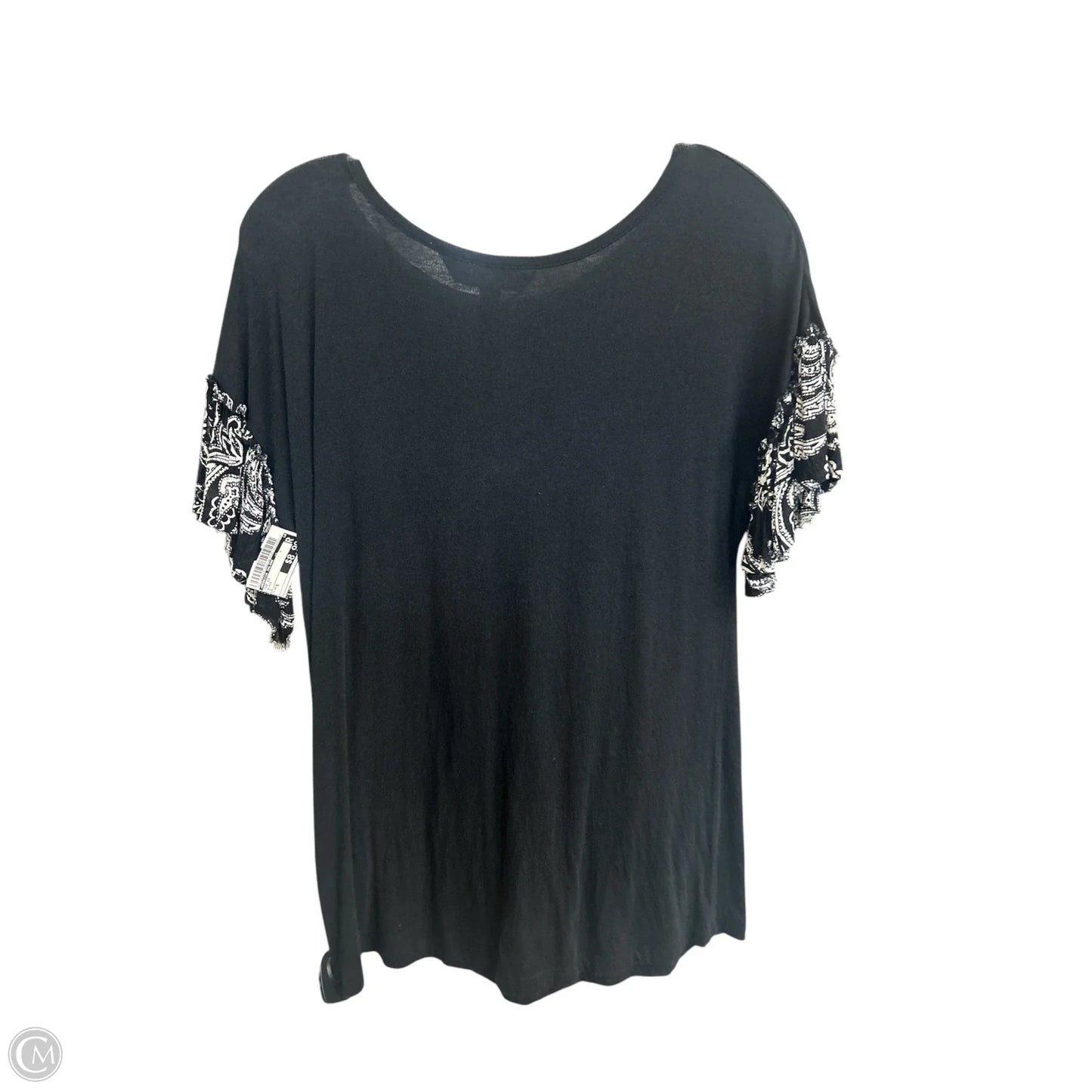 Top Short Sleeve By Rebecca Malone In Black, Size: S