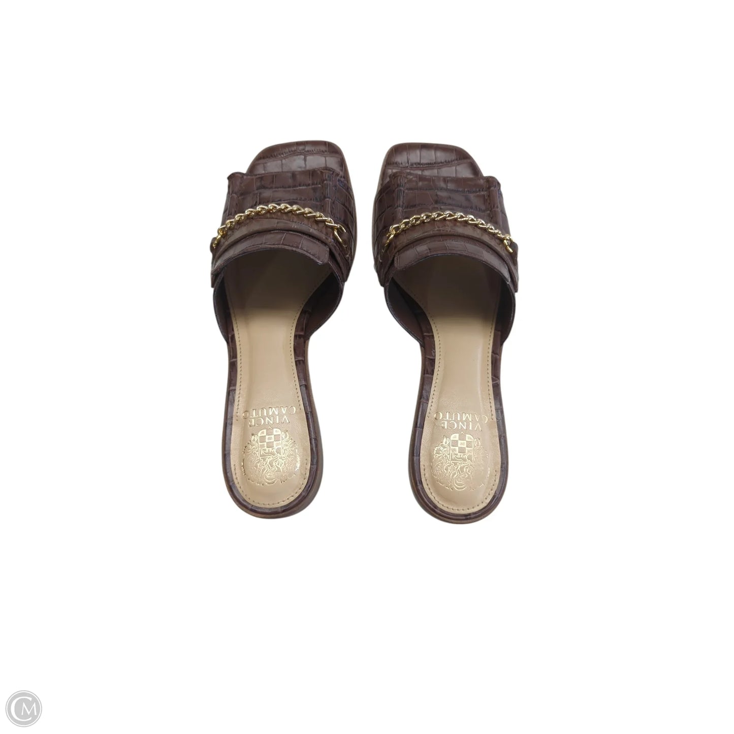 Sandals Heels Block By Vince Camuto In Brown, Size: 9