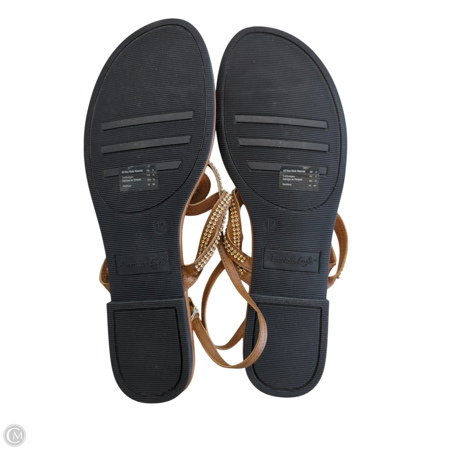Sandals Flats By American Eagle In Brown & Gold, Size: 12