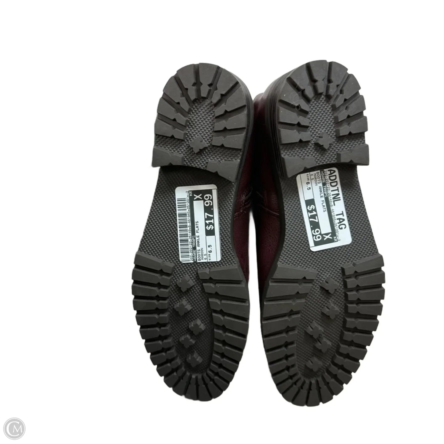 Boots Ankle Flats By Bare Traps In Maroon, Size: 6.5