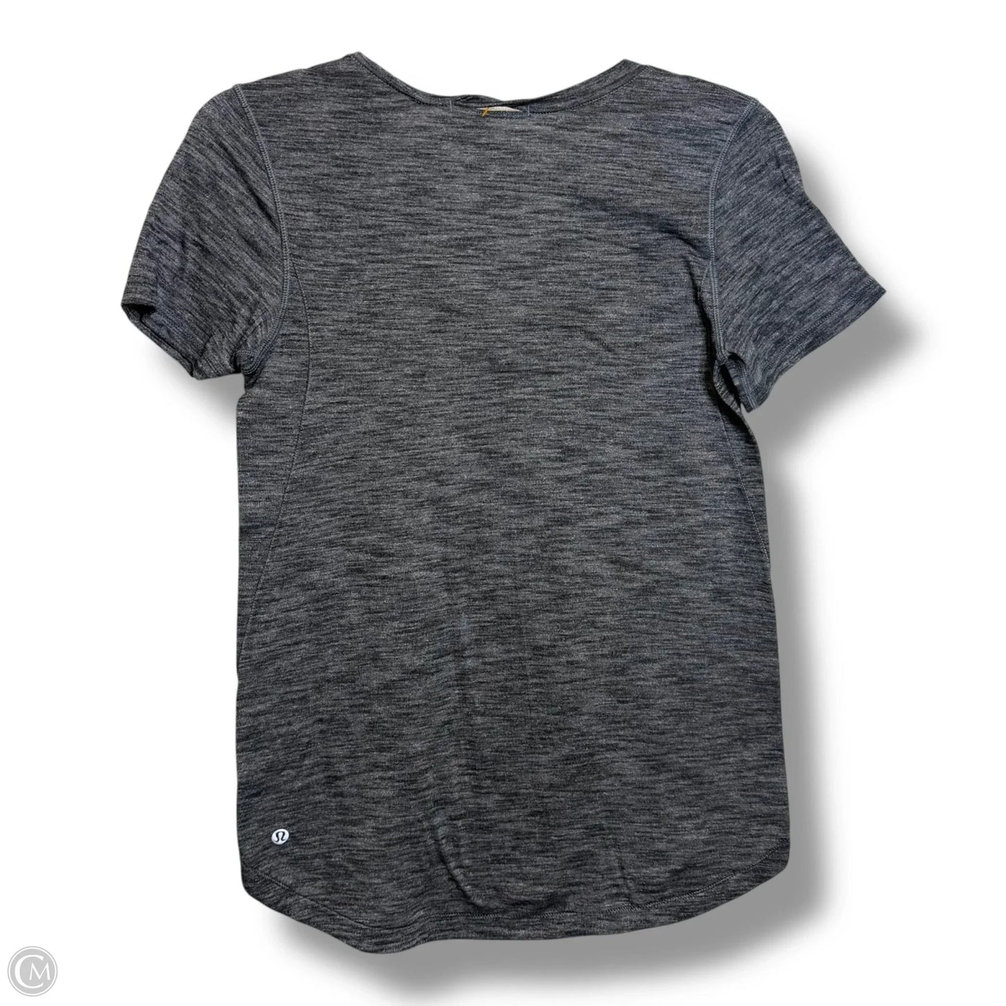 Athletic Top Short Sleeve By Lululemon In Grey, Size: S