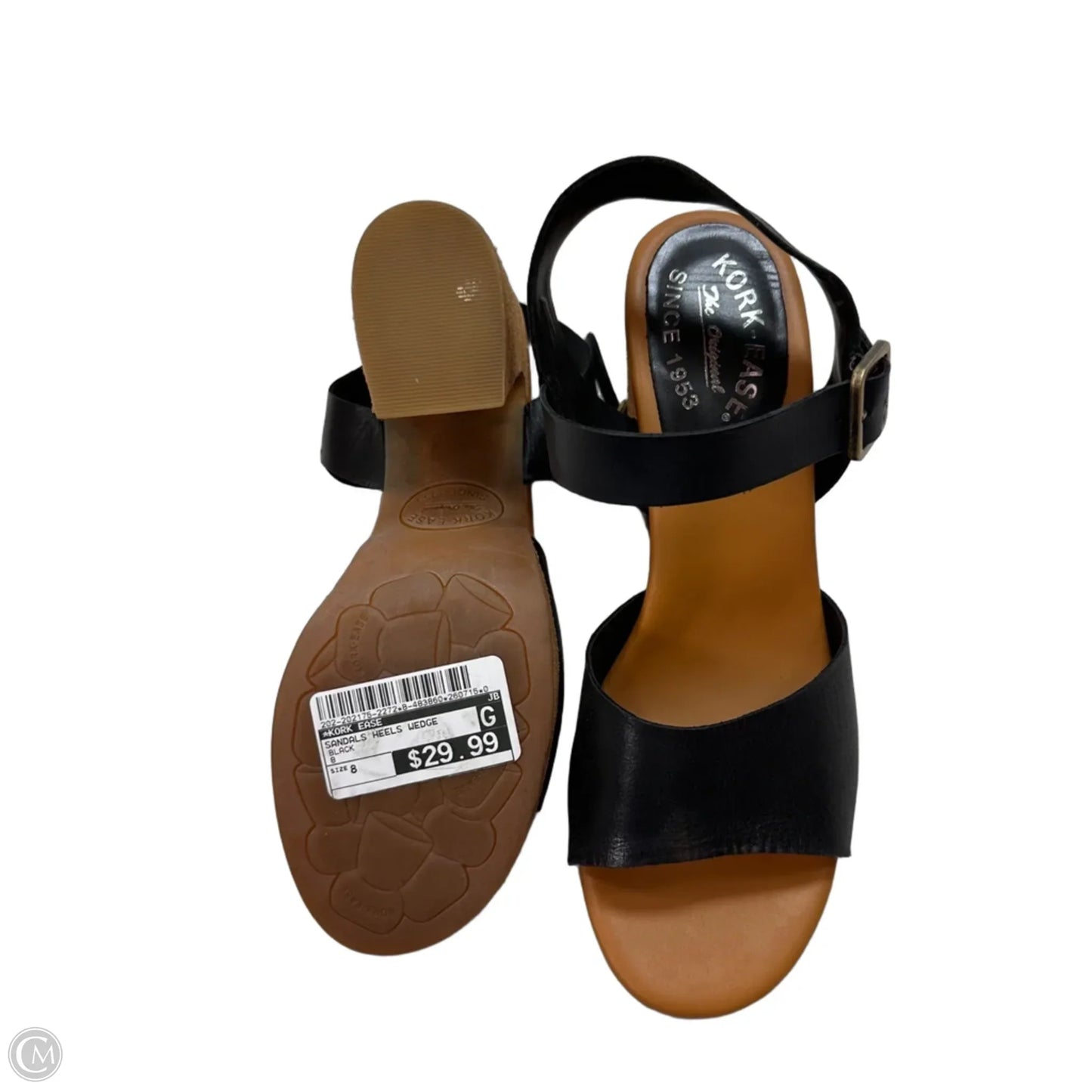 Sandals Heels Wedge By Kork Ease In Black, Size: 8