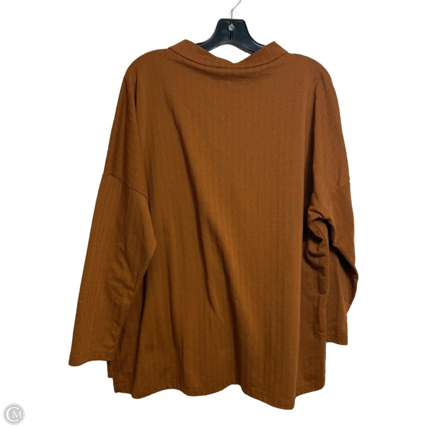 Top Long Sleeve By White Birch In Brown, Size: Xl