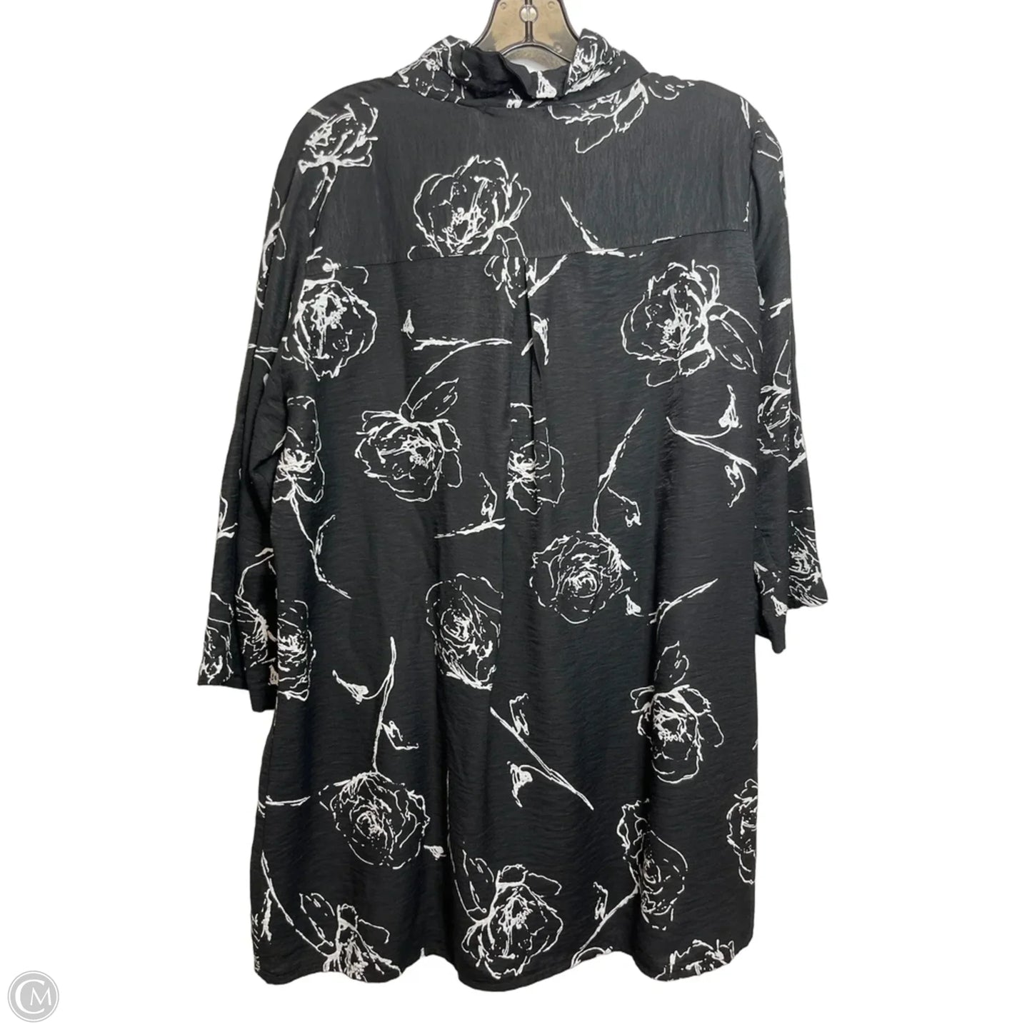 Tunic Long Sleeve By Clothes Mentor In Black, Size: L