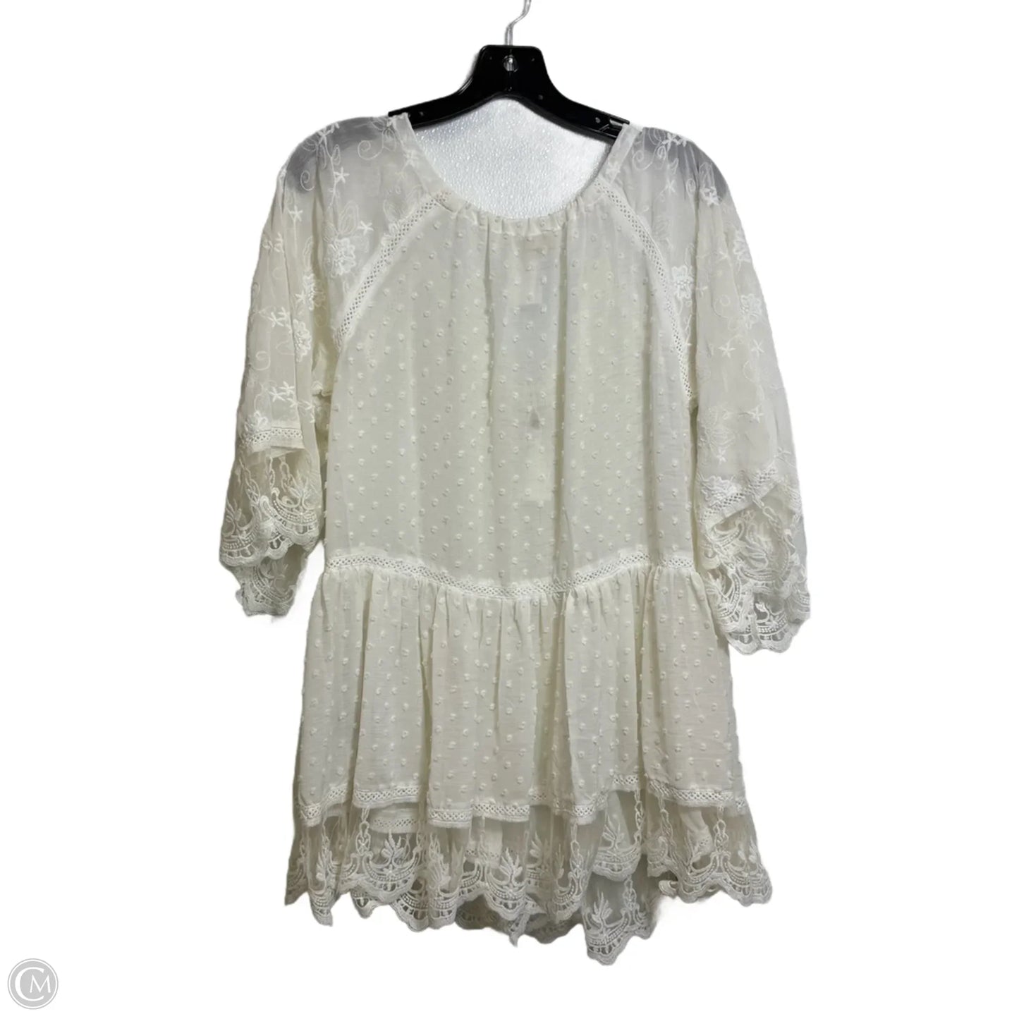 Blouse Long Sleeve By Pol In Cream, Size: M