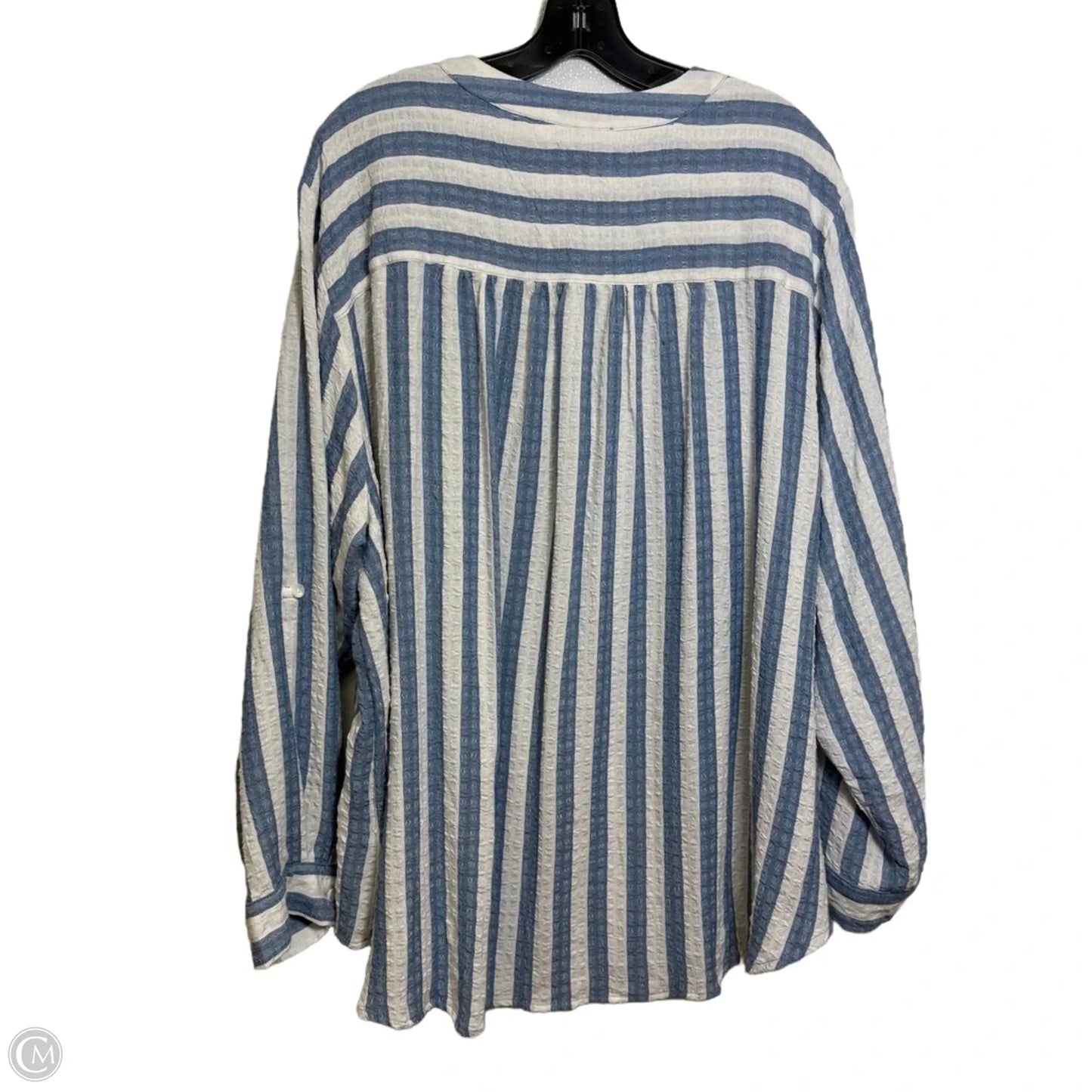 Blouse Long Sleeve By Jane And Delancey In Striped Pattern, Size: 2x