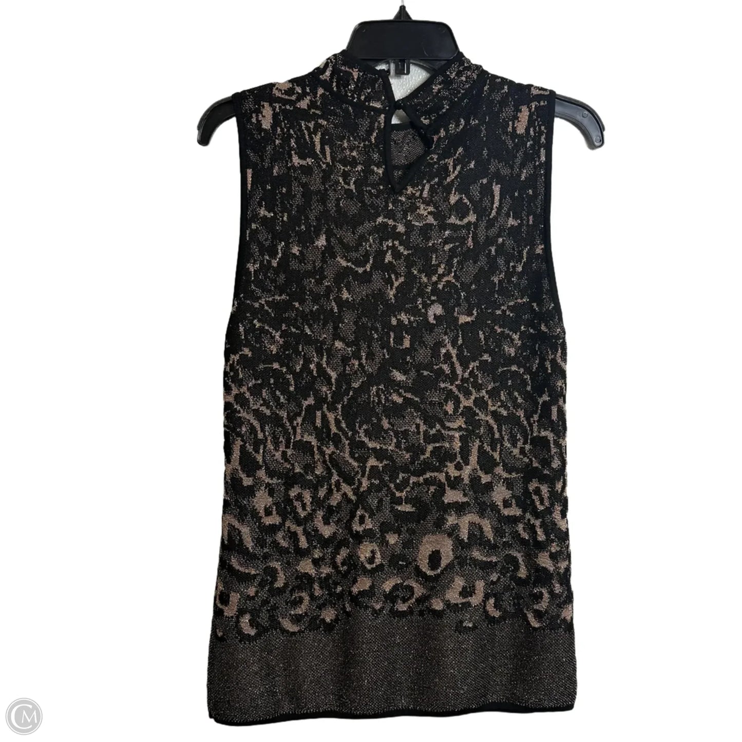 Top Sleeveless Basic By White House Black Market In Black & Gold, Size: M