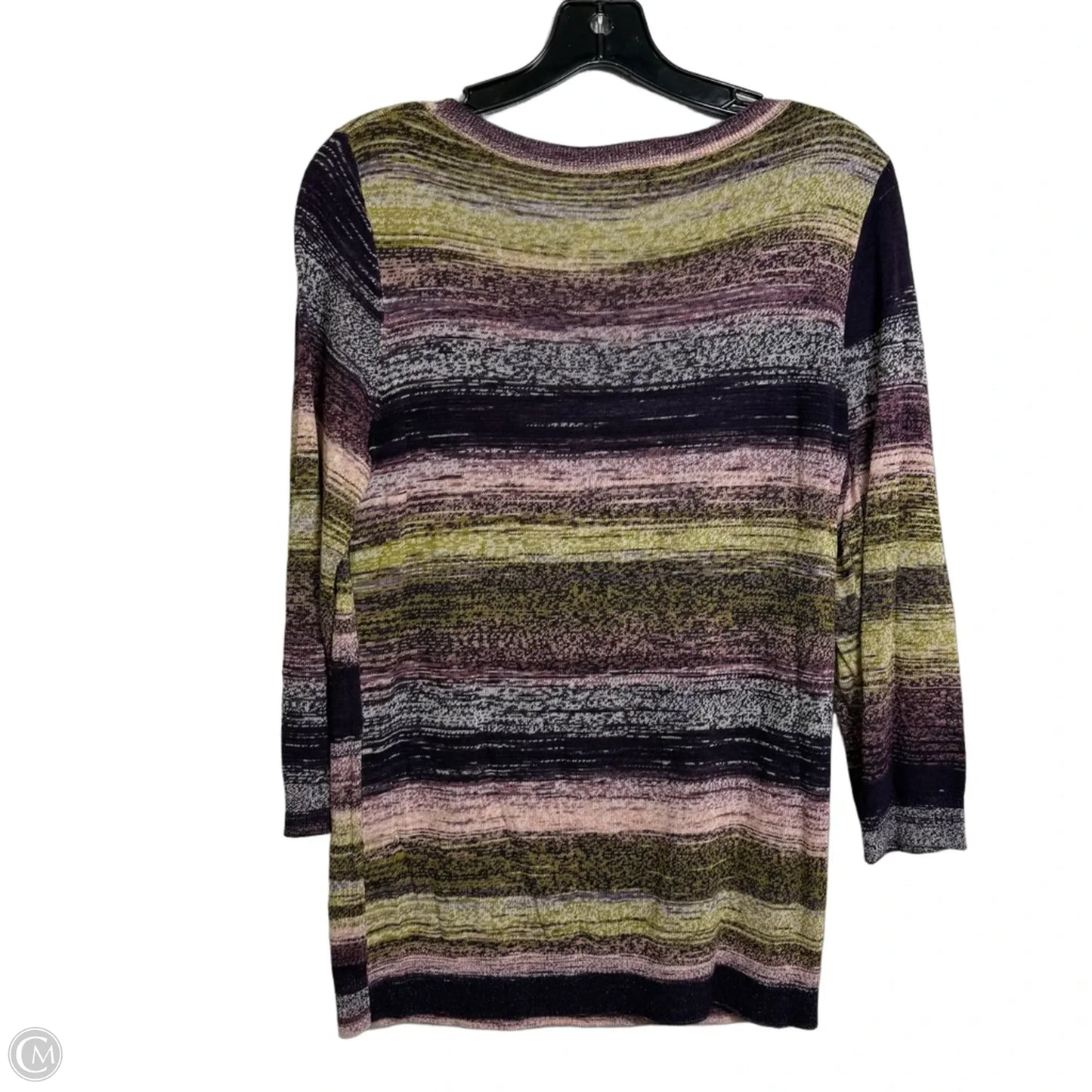 Top Long Sleeve Basic By Loft In Green & Purple, Size: L