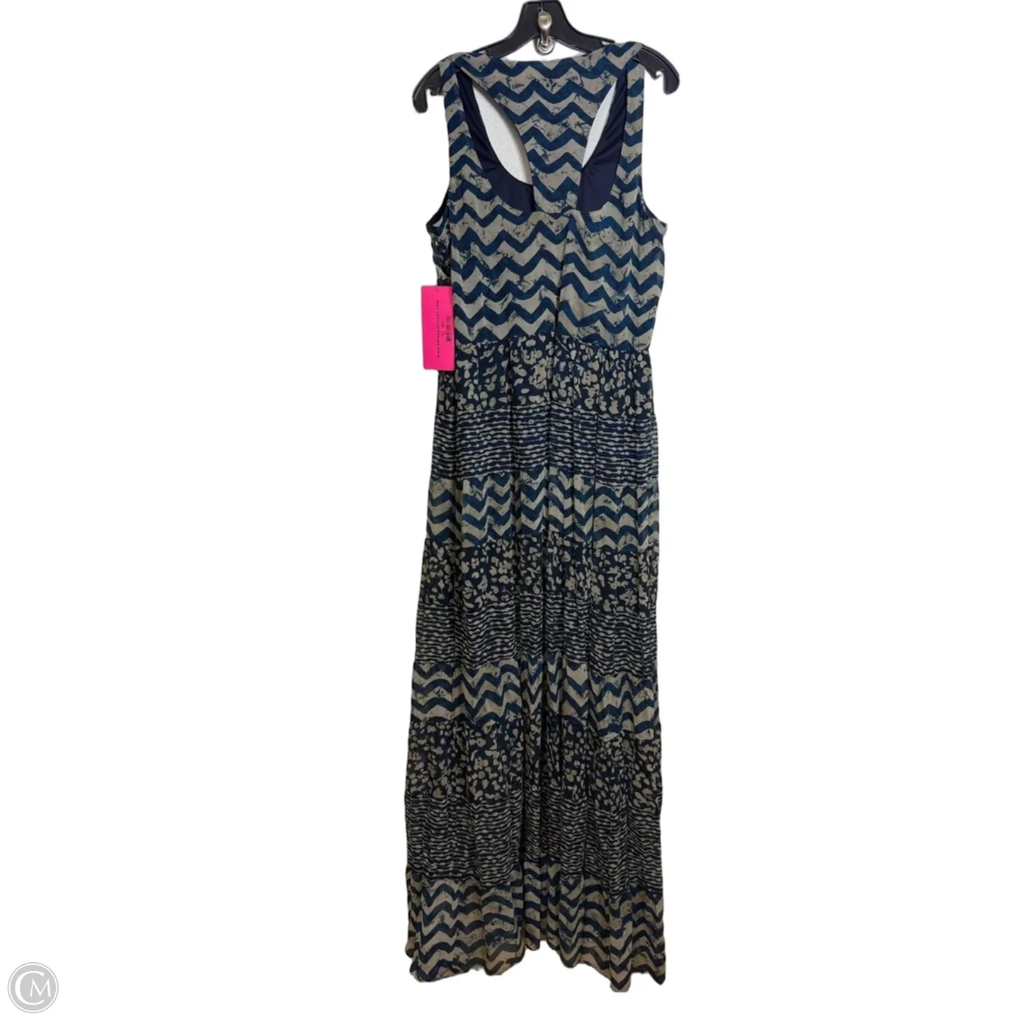 Dress Casual Maxi By Betsey Johnson In Blue & Tan, Size: L