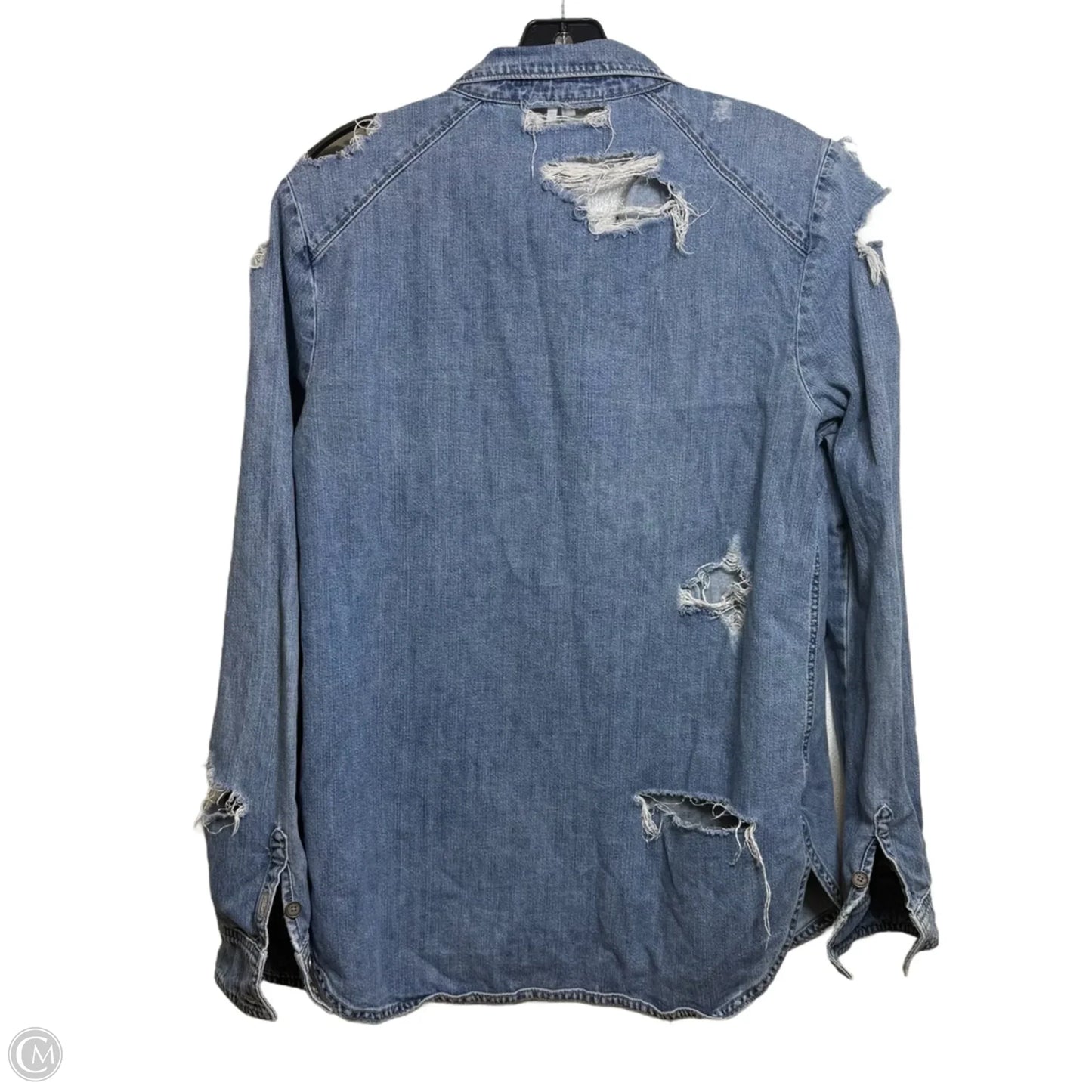 Top Long Sleeve By Paige In Blue Denim, Size: S