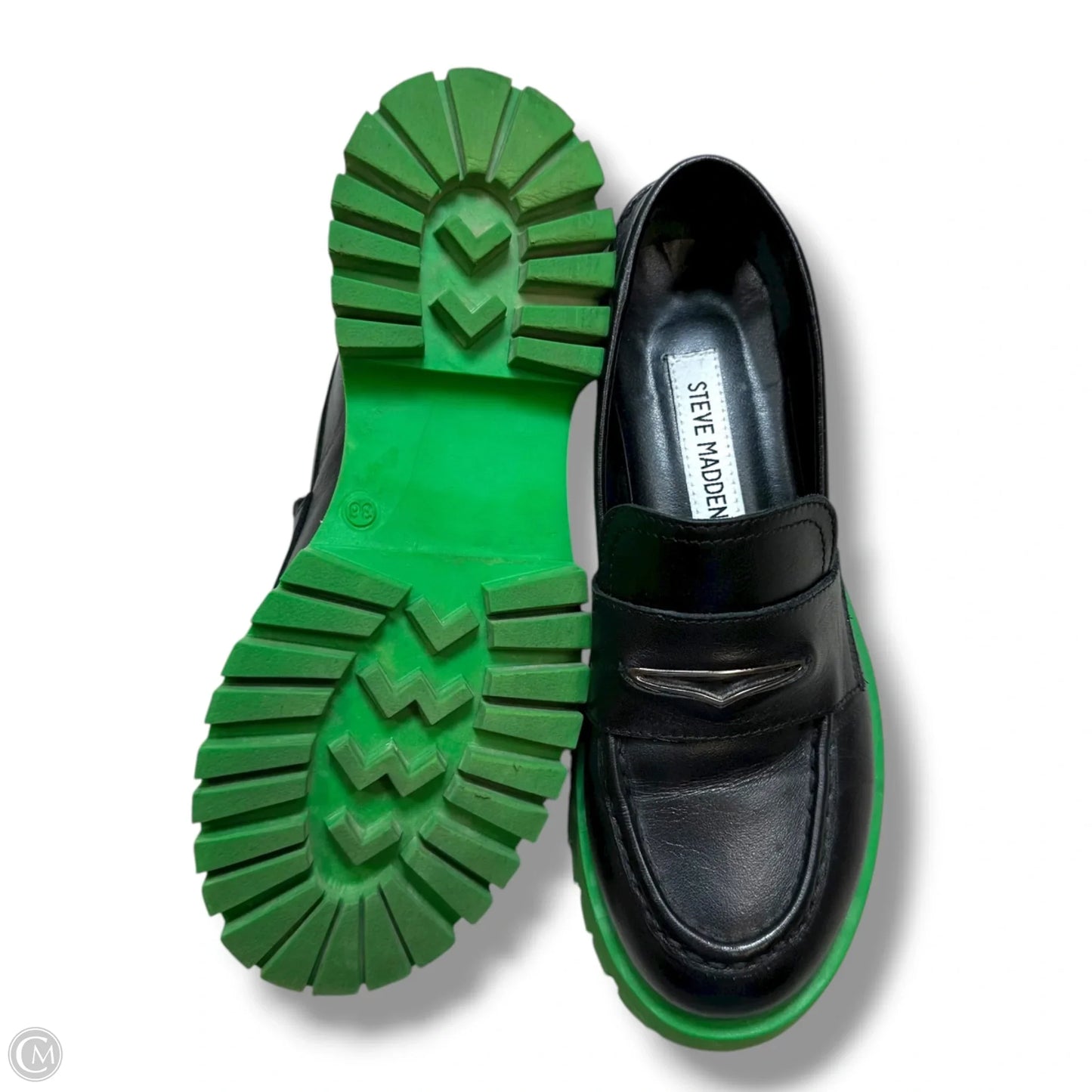 Shoes Flats By Steve Madden In Black & Green, Size: 6