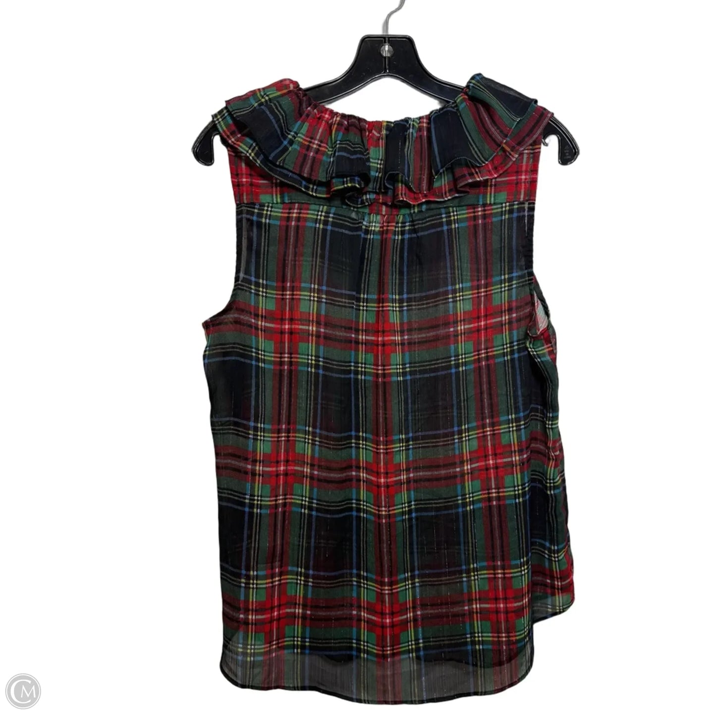 Top Sleeveless By J. Crew In Plaid Pattern, Size: M